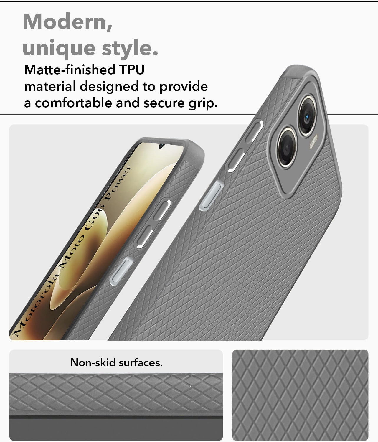 For Motorola Moto G06 Power Back Cover Case Liquid Silicone (Camera Protection | Side Grip Texture | Soft and Flexible)