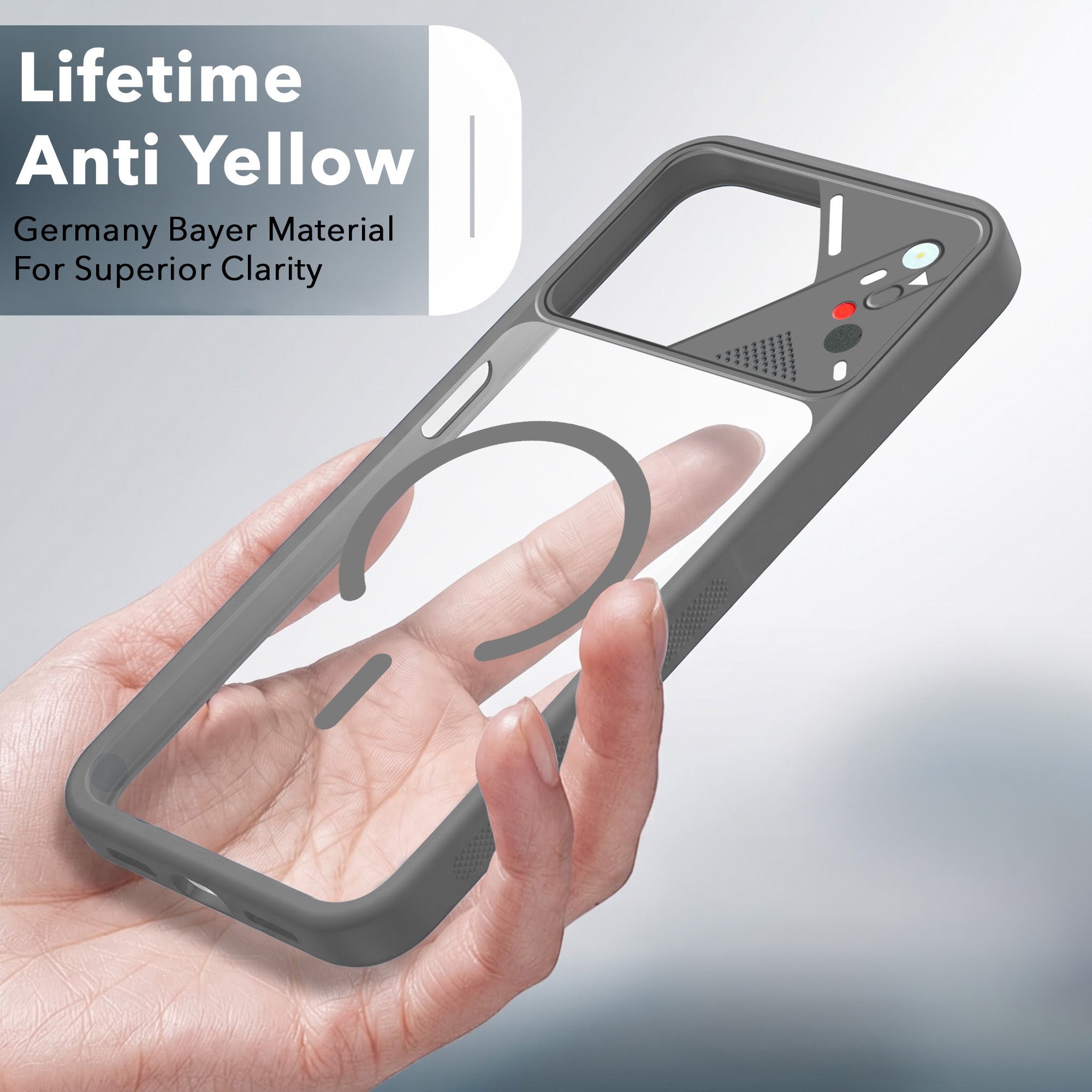 For Motorola Moto G67 Power | G57 Power Back Cover Case Lifetime Anti-Yellow Clear (Camera Protection | Side Grip | Wireless MagSafe Compatible)