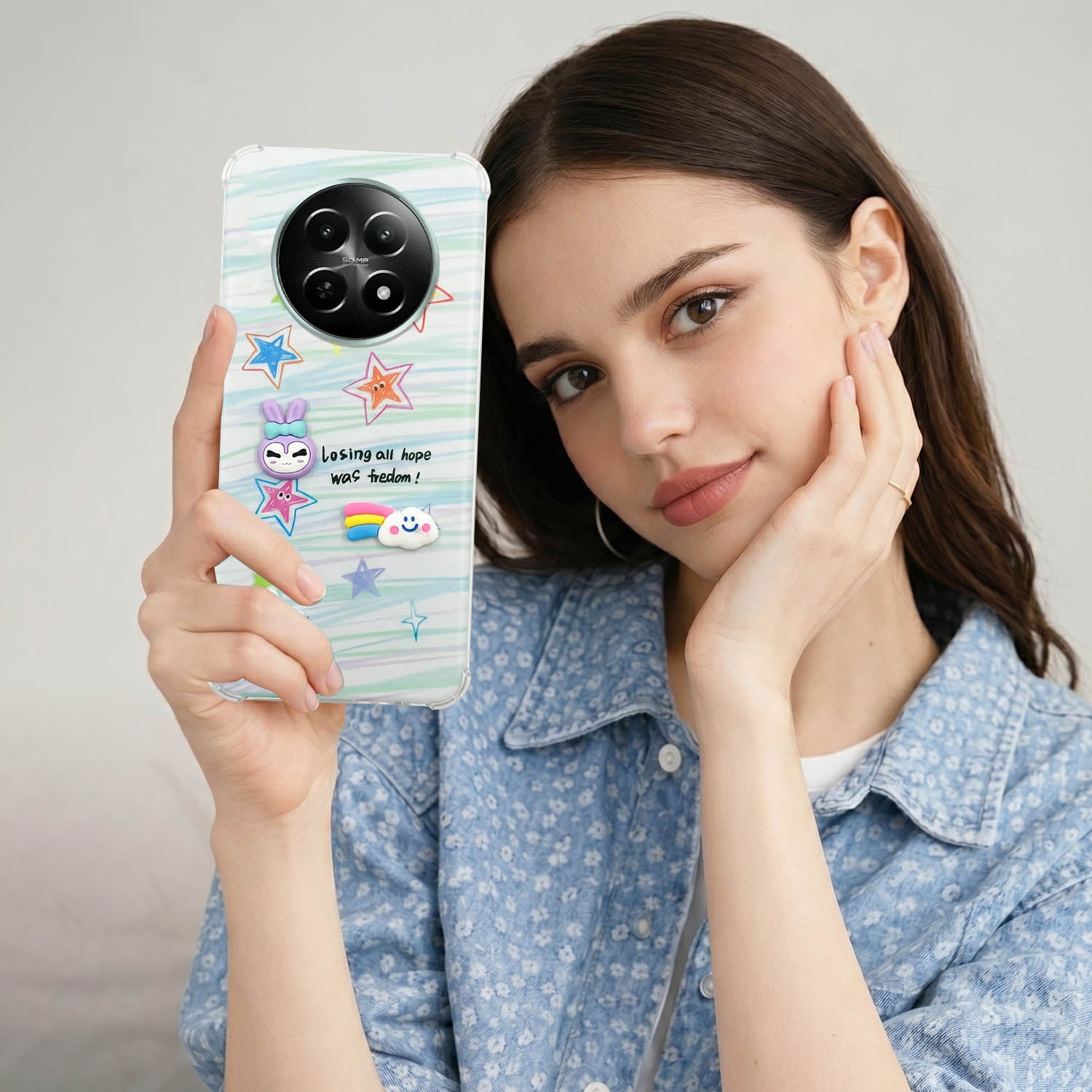 For Realme Narzo 70x 5G Back Cover Case (3D Cute Cartoons | Hard Back Side Soft | Matte Premium Finish | HD Printing)