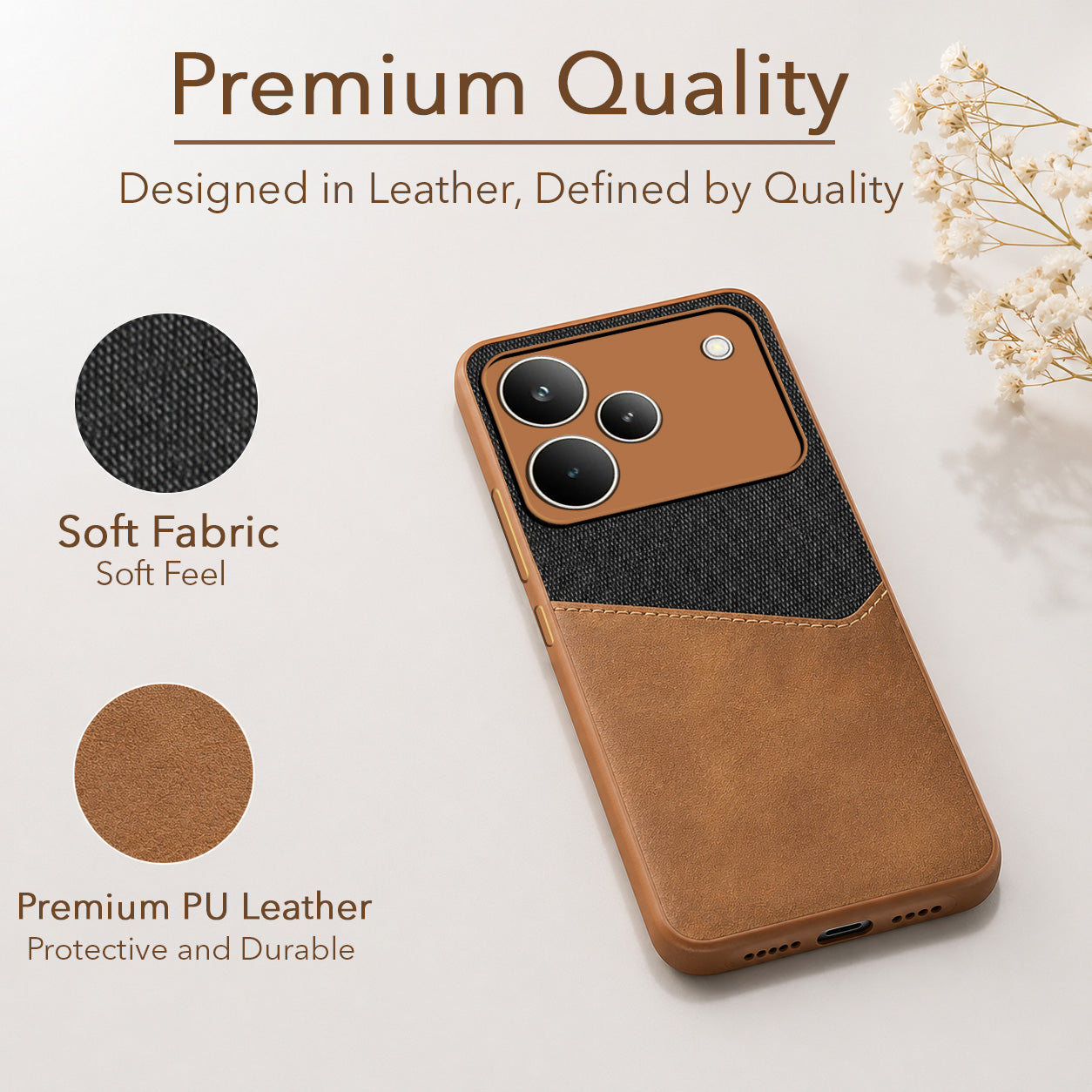 For Realme P4 Pro Back Cover Case (Dual PU Leather Stitch | Professional Minimalist | Soft and Flexible)