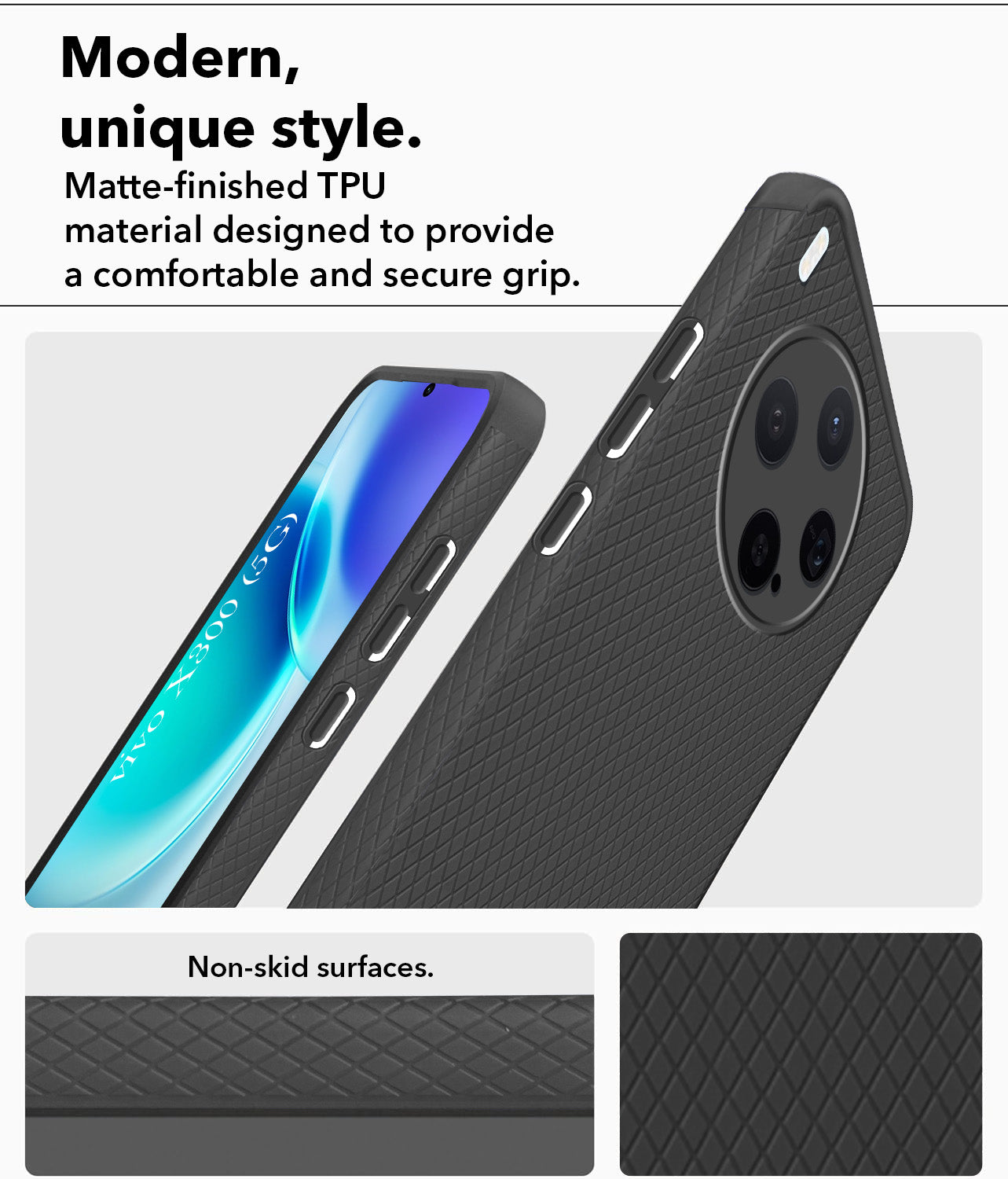 For Vivo X300 5G Back Cover Case Liquid Silicone (Camera Protection | Side Grip Texture | Soft and Flexible)