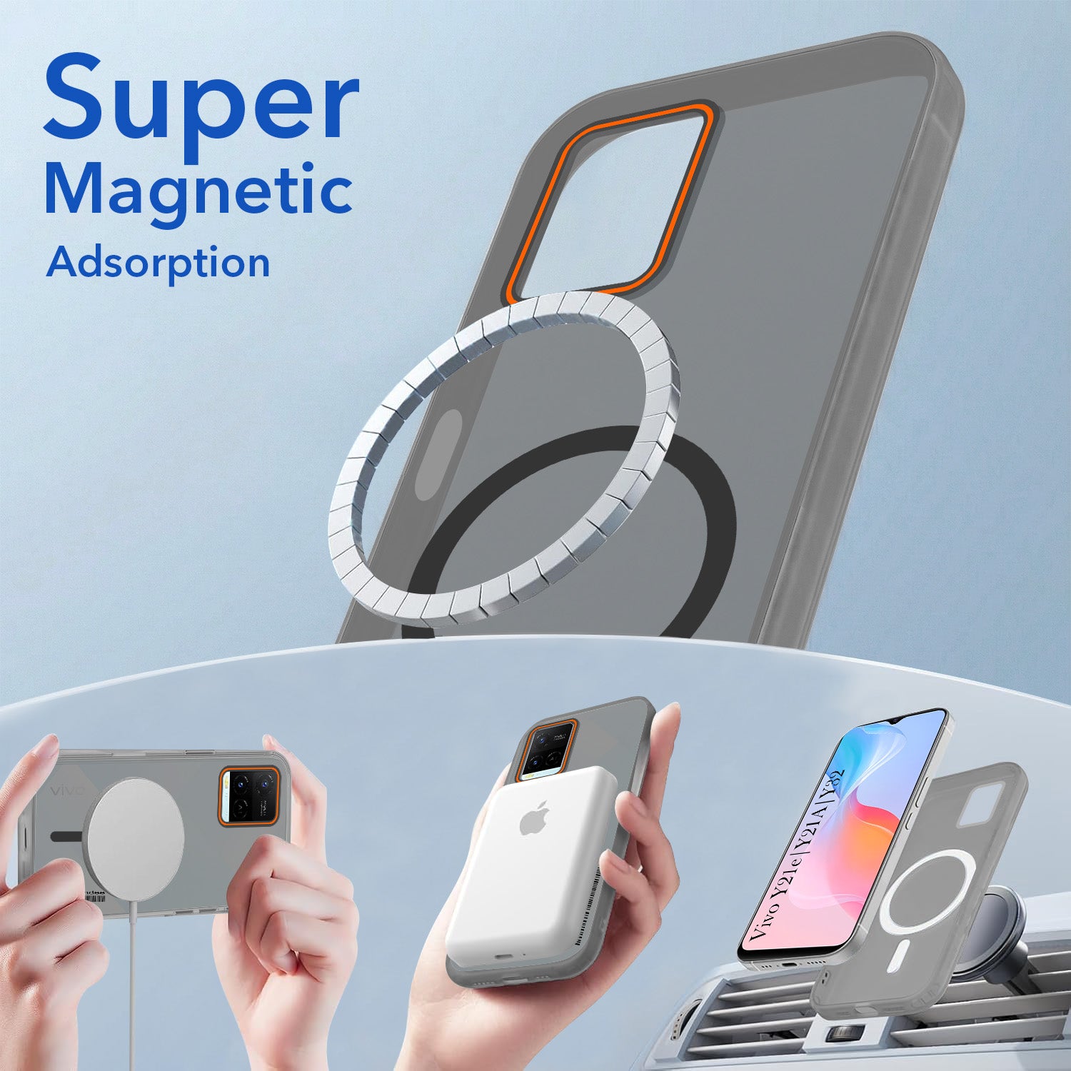 For Vivo Y21e | Vivo Y21A | Vivo Y32 Back Cover Case (Soft Touch | Camera Bump Protection | MagSafe Compatible | Matte Finish)