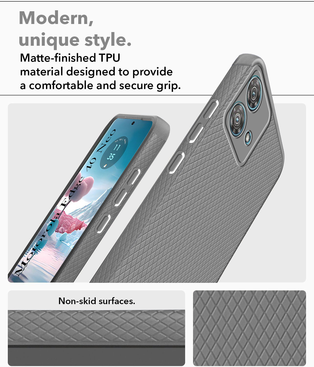 For Motorola Moto Edge 40 Neo Back Cover Case (Liquid Silicone | Side Grip | Camera Protection)