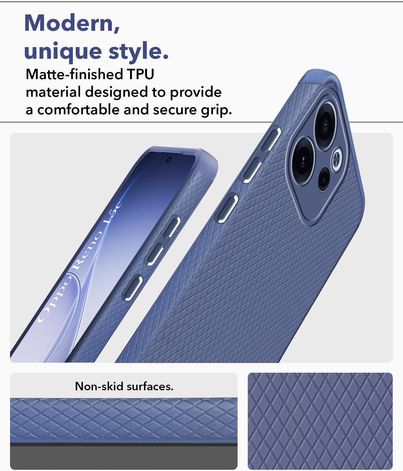 For Oppo Reno 15c Back Cover Case Liquid Silicone (Camera Protection | Side Grip Texture | Soft and Flexible)
