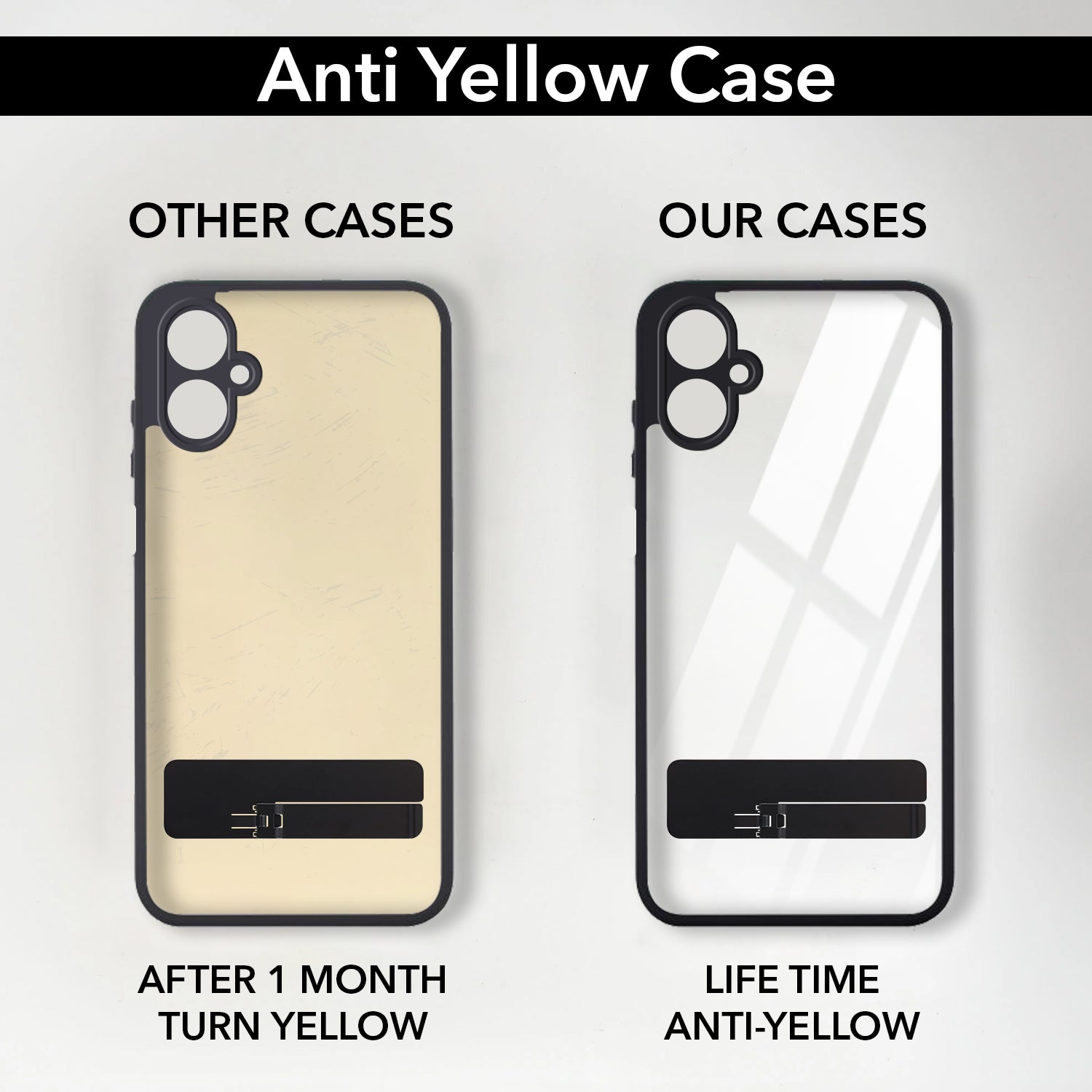 For Samsung Galaxy A06 Back Cover Case (Built-in Stand | Lifetime Anti Yellow | Kickstand Shockproof | Camera Protection | MagSafe Compatible)