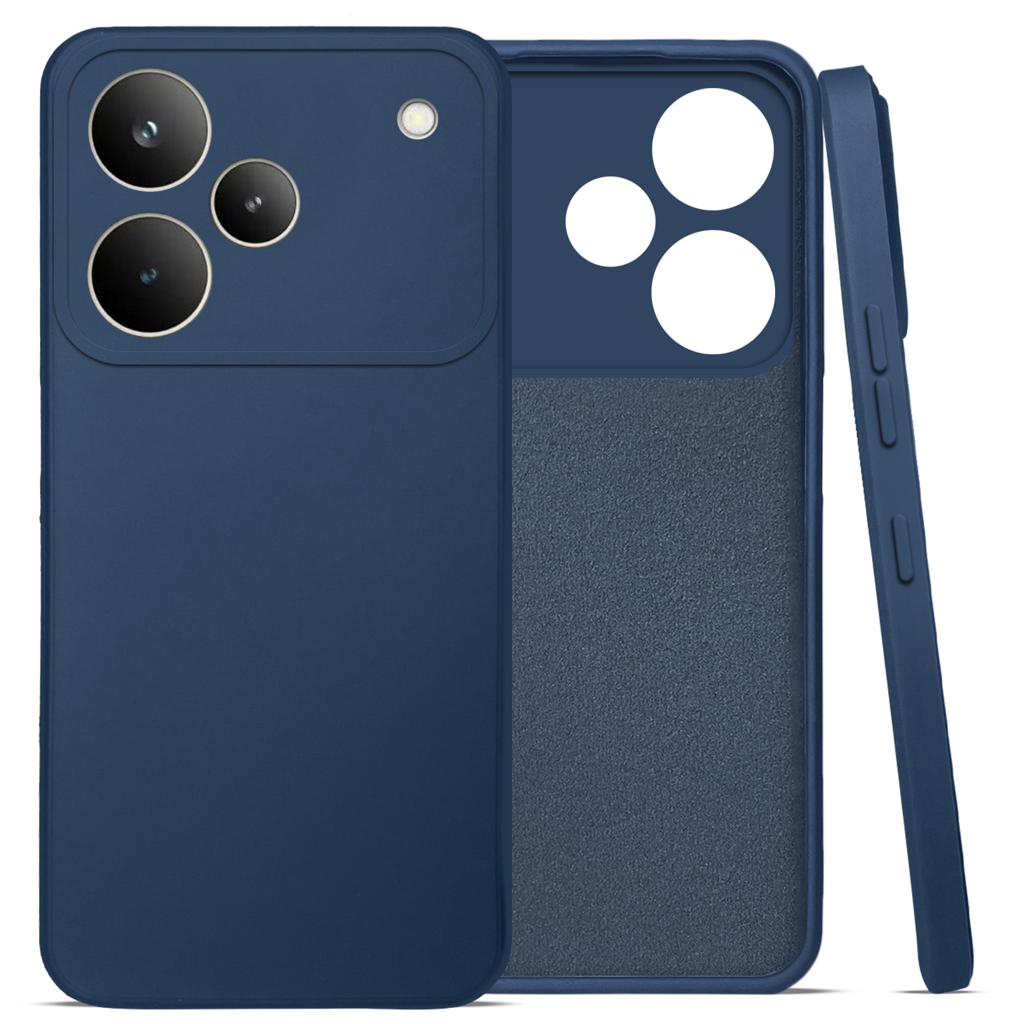 For Realme P4 Pro Back Cover Case (Matte Finish Silicone with Inside Fiber Cloth)