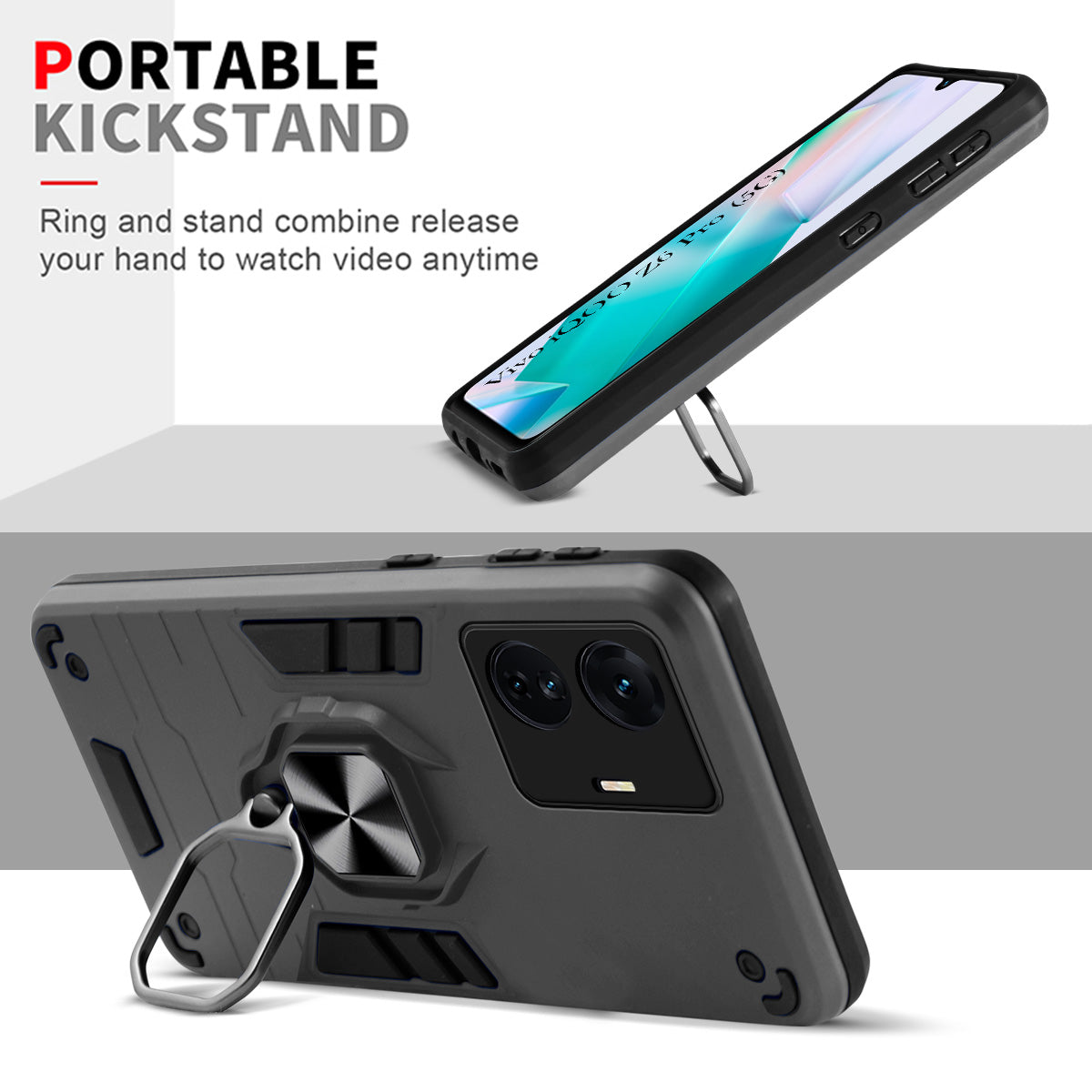 For Vivo iQOO Z6 Pro Back Cover Case (Shockproof Polycarbonate Dual Layer Hybrid Armor)