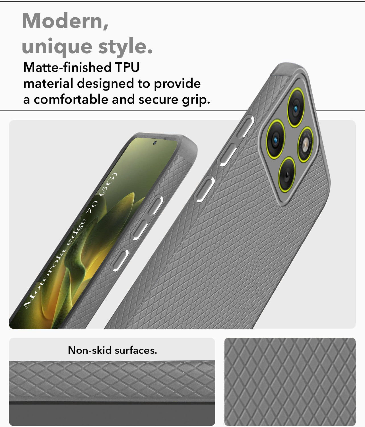 For Motorola Moto Edge 70 Back Cover Case Liquid Silicone (Camera Protection | Side Grip Texture | Soft and Flexible)