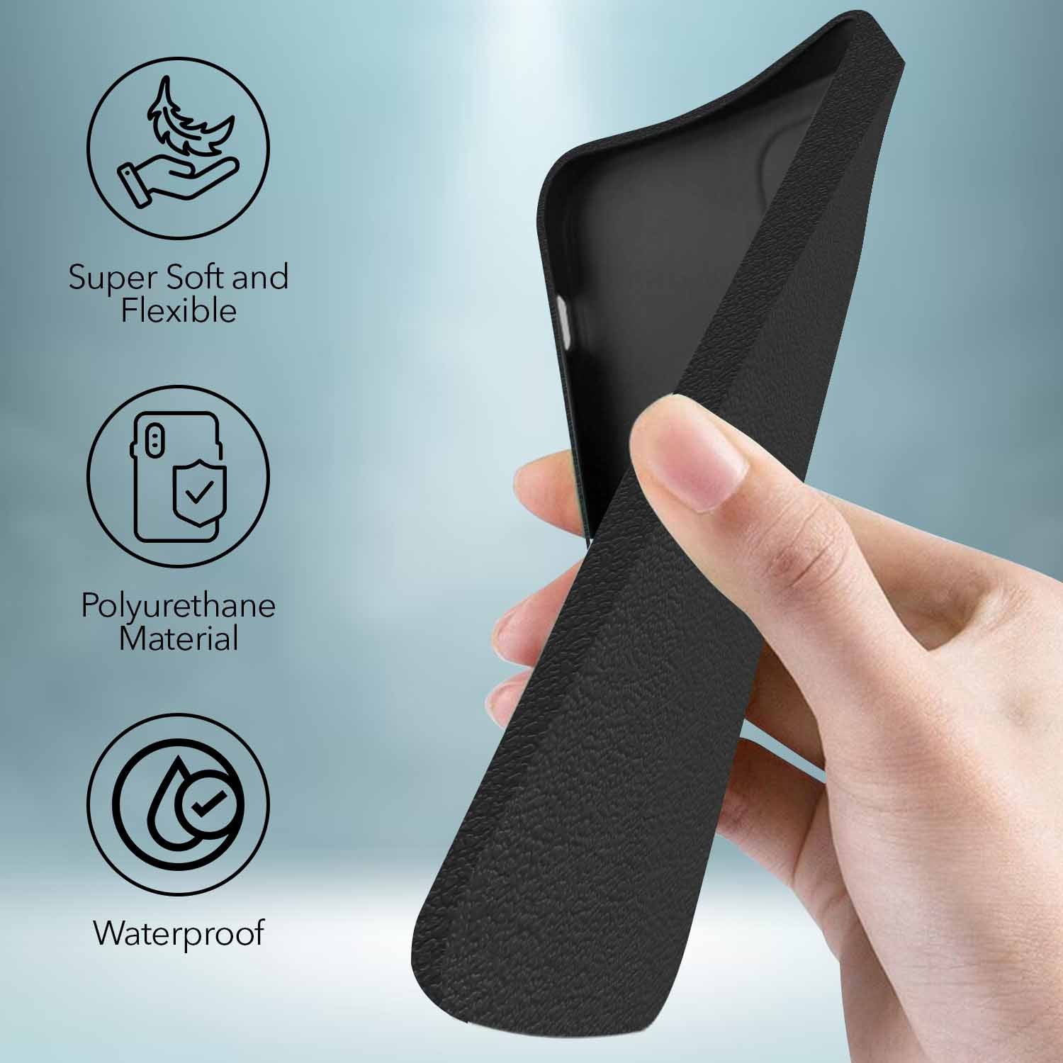 For Poco C85 5G Back Cover Case Silicone (Glass Like Camera Protection | Leather Feel | Minimalist Professional Grip)