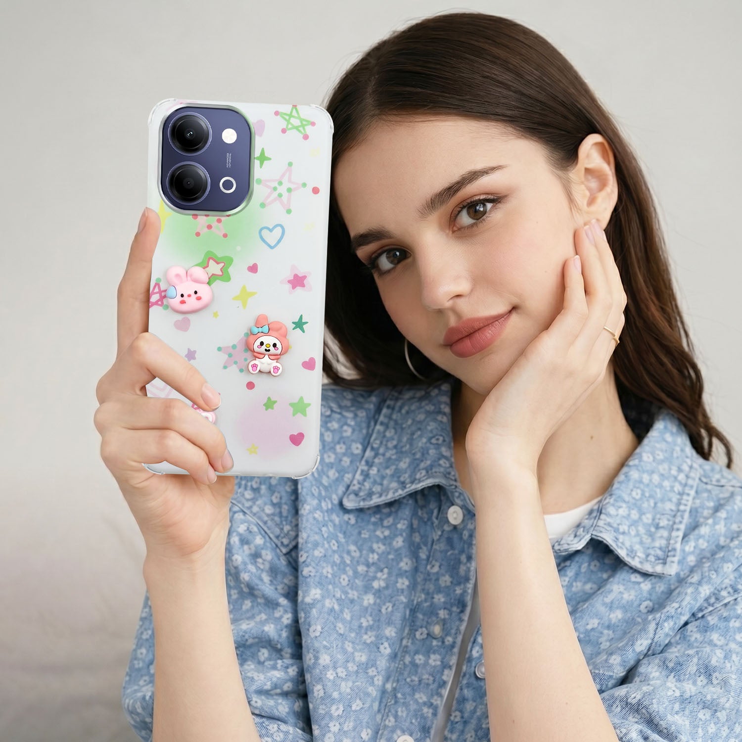 For Vivo Y11 | Vivo Y21 5G Back Cover Case (3D Cute Cartoons | Hard Back Side Soft | Matte Premium Finish | HD Printing)