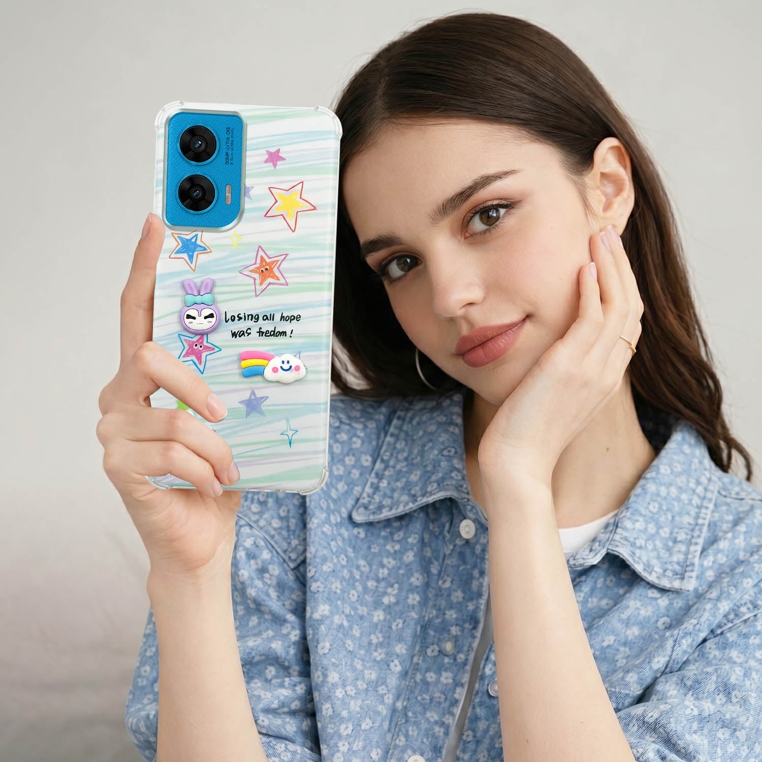 For Motorola Moto G96 Back Cover Case (3D Cute Cartoons | Hard Back Side Soft | Matte Premium Finish | HD Printing)