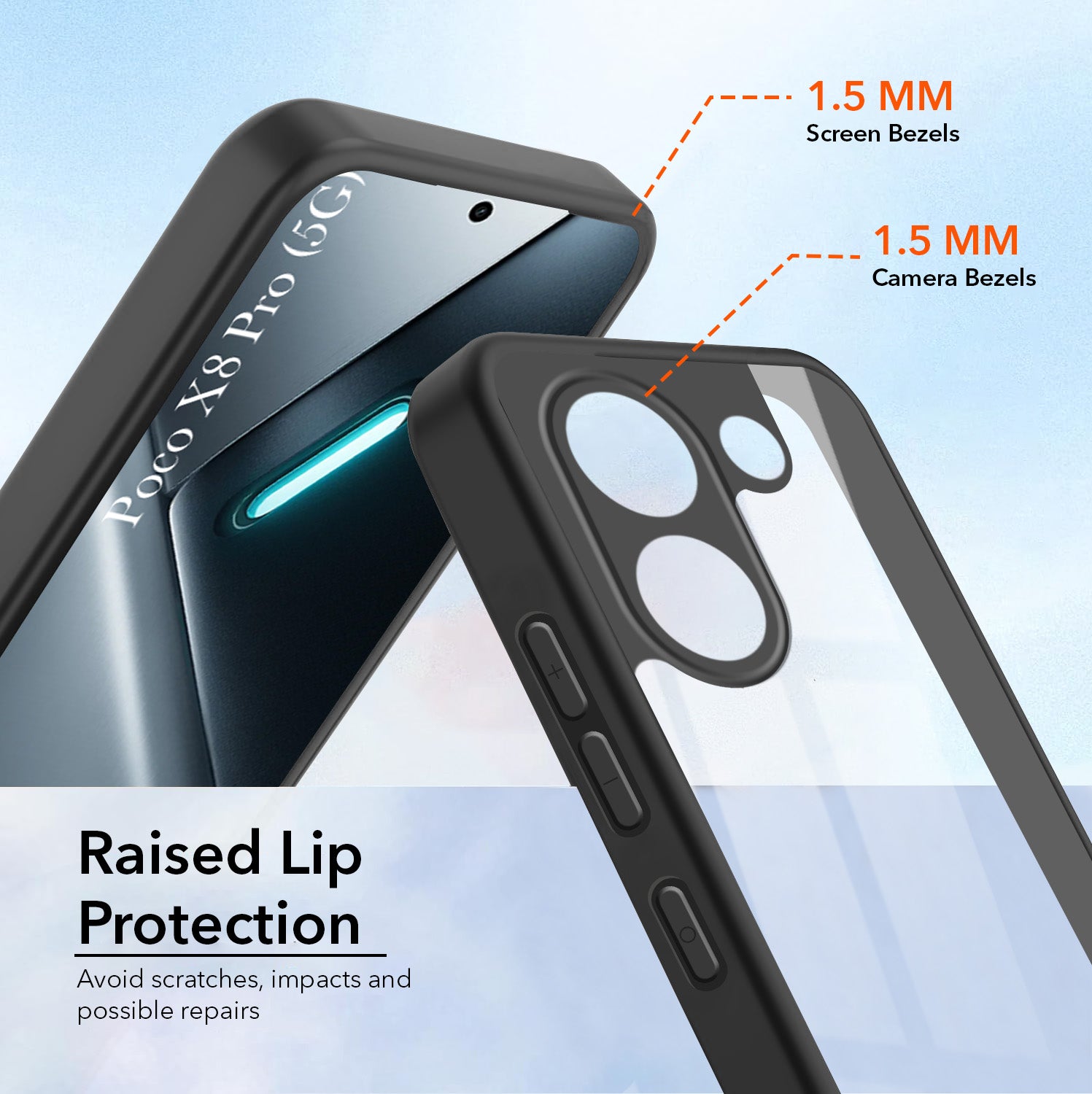 For Poco X8 Pro Back Cover Case Ultra-Hybrid (Lifetime Anti Yellow | Anti Scratch | Crystal Clear Shockproof)
