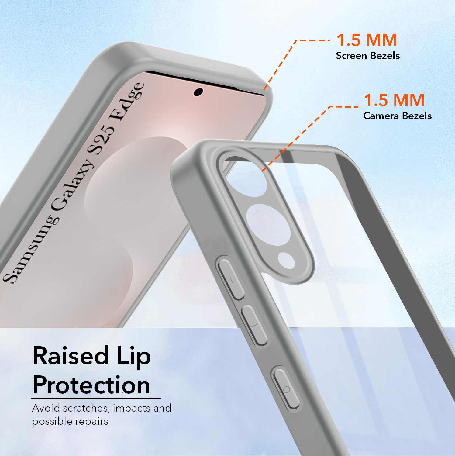 For Samsung Galaxy S25 Edge Back Cover Case Ultra-Hybrid (Lifetime Anti Yellow | Anti Scratch | Crystal Clear Shockproof)