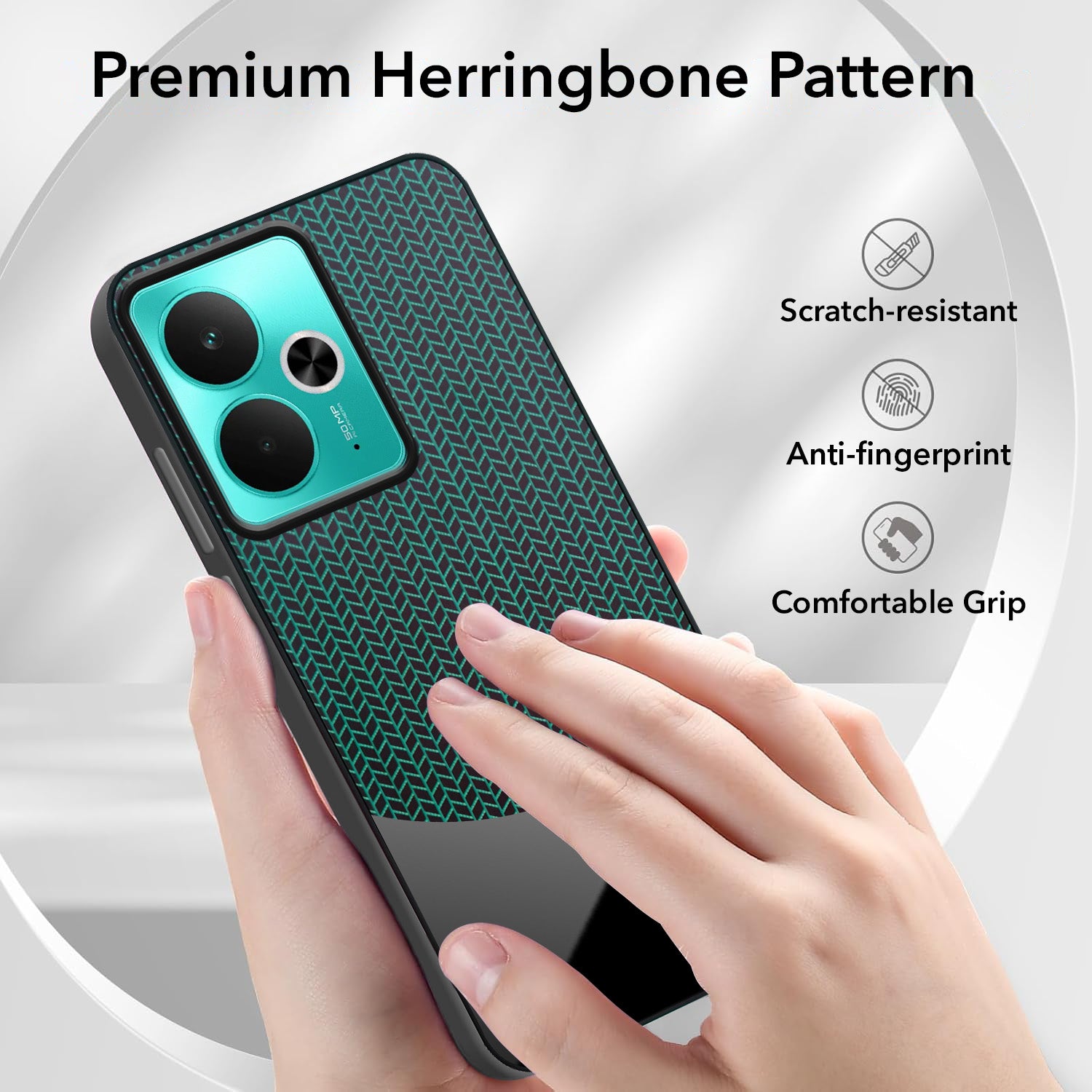 For Realme 14T Back Cover Case (Elegant PU Leather Finish | Premium Minimalist Professional | Camera Protection Bump)