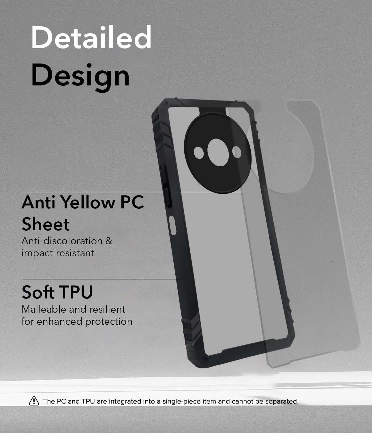 For Xiaomi Poco C61 Back Cover Case (Ultimate Shockproof Bumpers | Anti Yellow | Rugged Armor | Hybrid PC | Black )