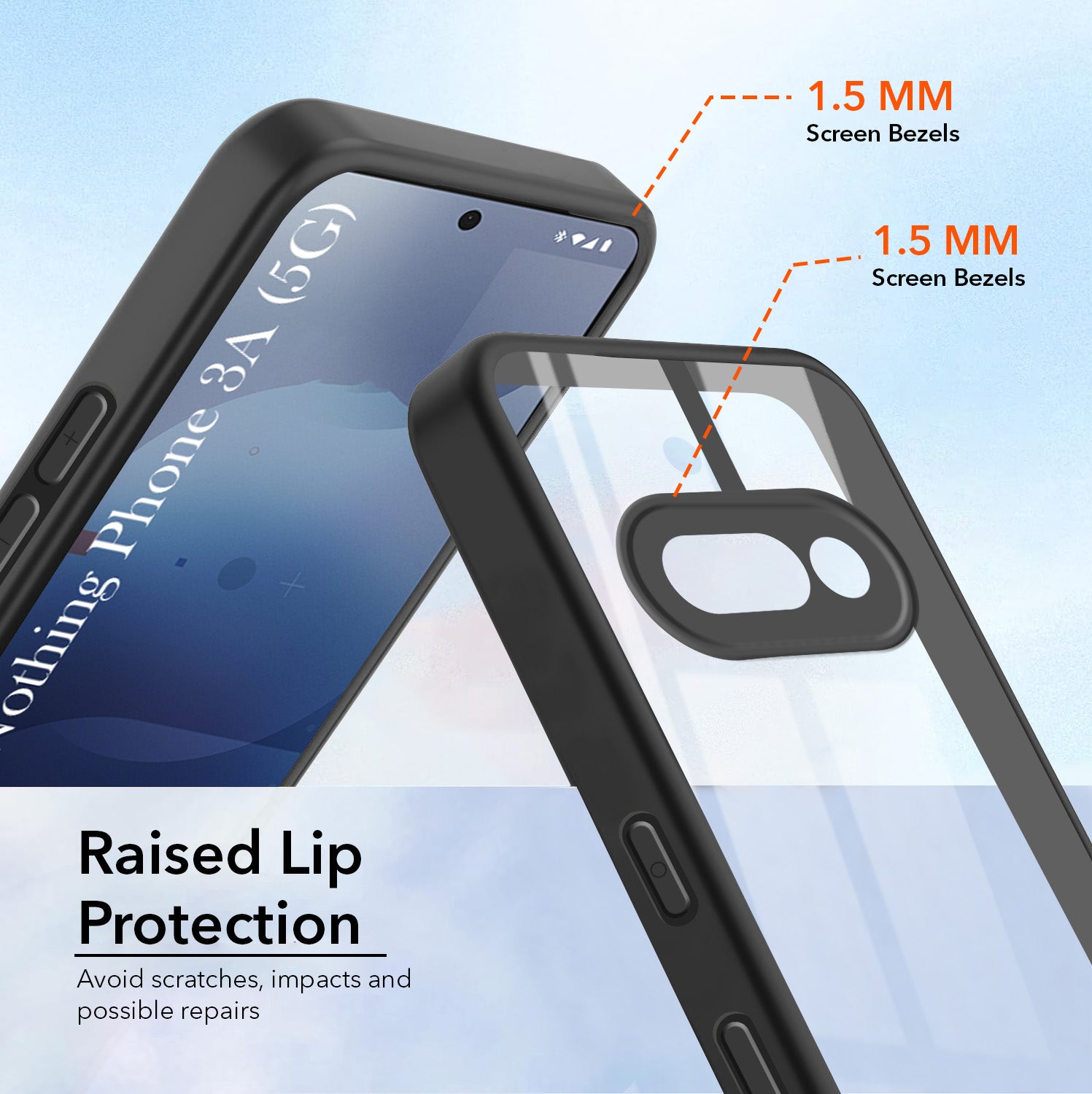 For Nothing Phone 3A Back Cover Case (Lifetime Anti Yellow | Anti Scratch | Crystal Clear Shockproof)