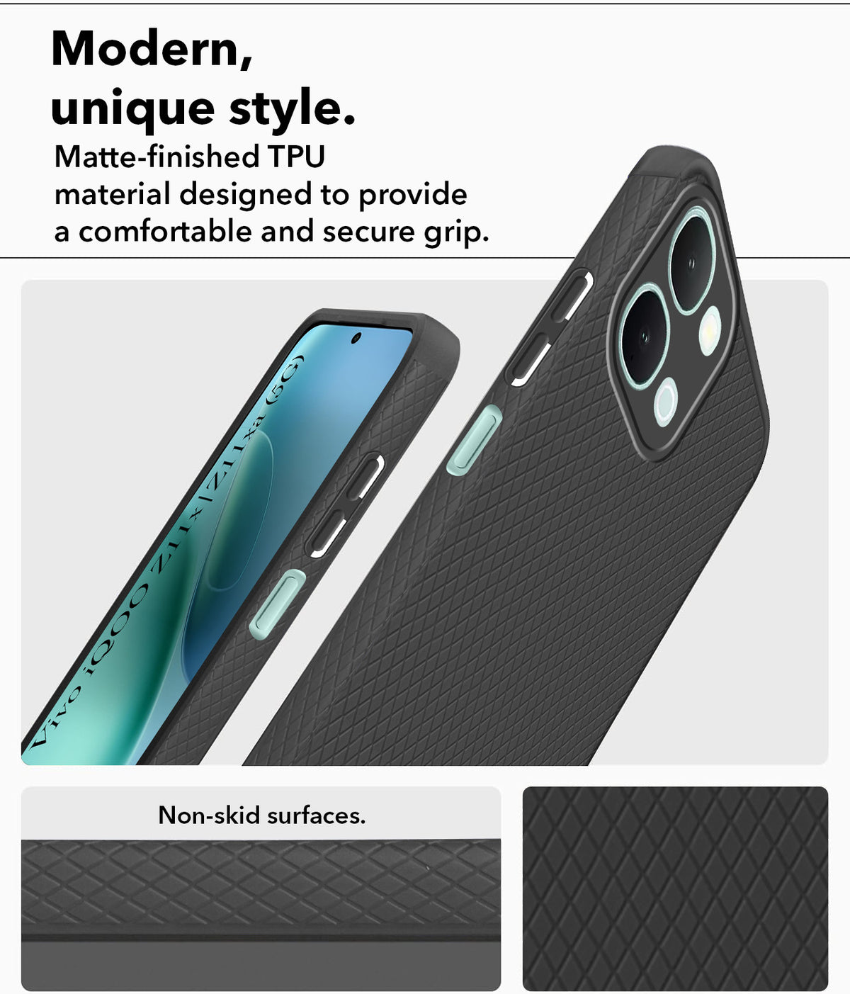 For iQOO Z11x | iQOO Z11xa Back Cover Case Liquid Silicone (Camera Protection | Side Grip Texture | Soft and Flexible)