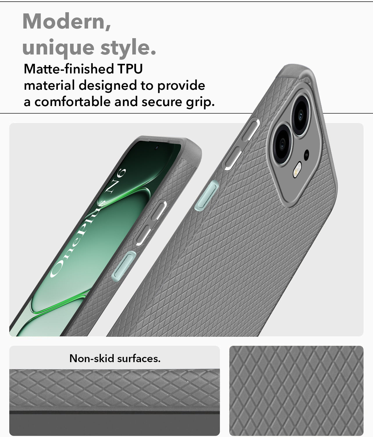 For OnePlus N6 Back Cover Case Liquid Silicone (Camera Protection | Side Grip Texture | Soft and Flexible)
