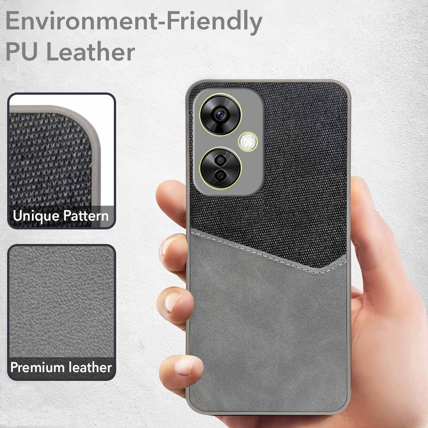 For OnePlus Nord CE 3 Lite Back Cover Case  (Dual PU Leather Stitch | Professional Minimalist | Soft and Flexible)