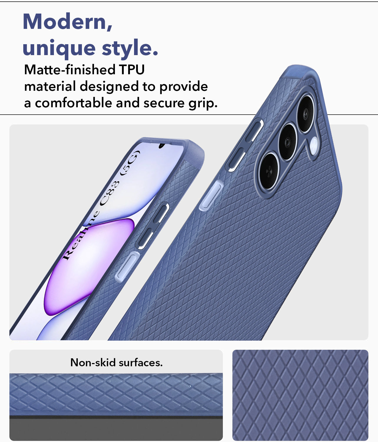 For Realme C83 5G Back Cover Case Liquid Silicone (Camera Protection | Side Grip Texture | Soft and Flexible)