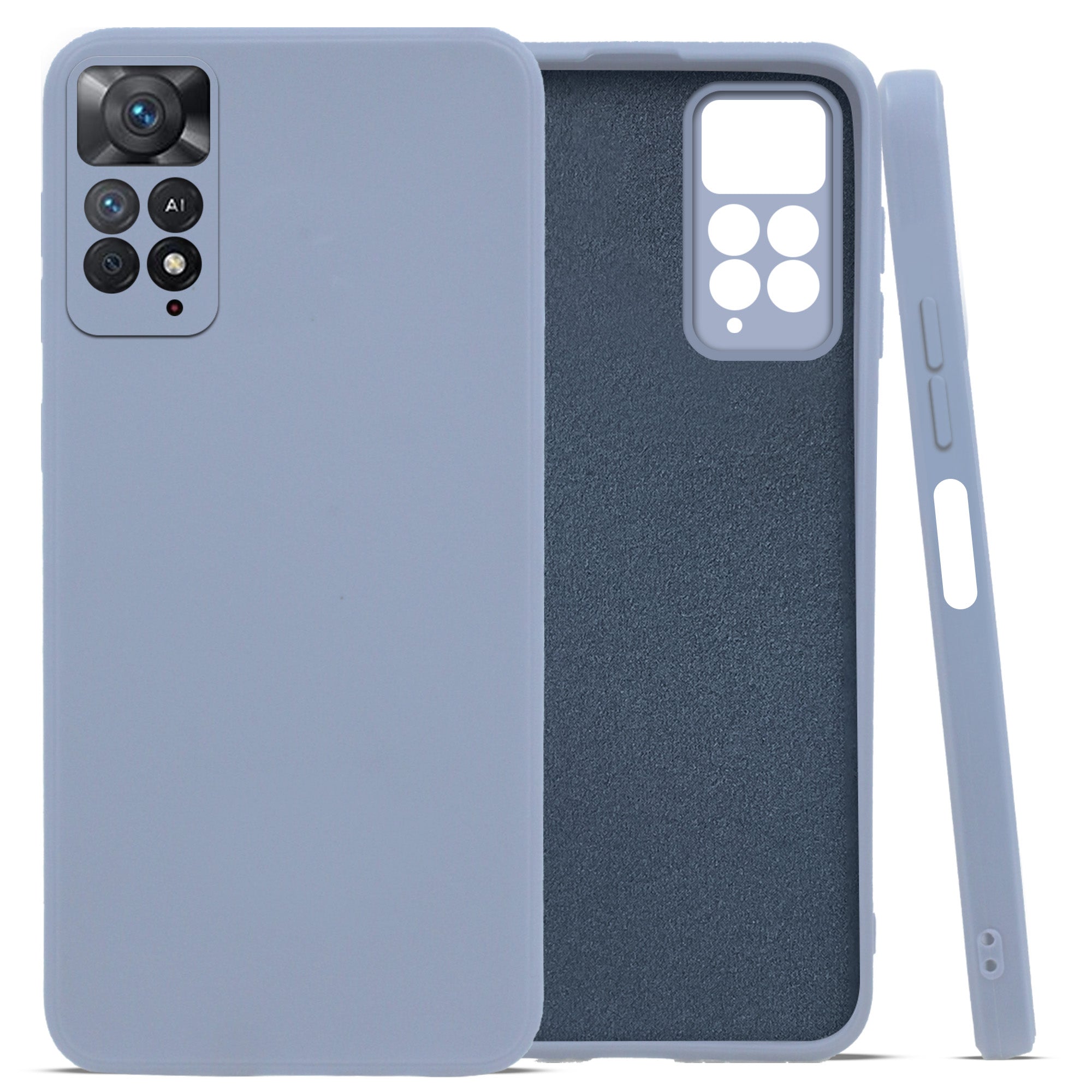 For Poco X4 Pro 5G Back Cover Case (Matte Finish Silicone with Inside Fiber Cloth)