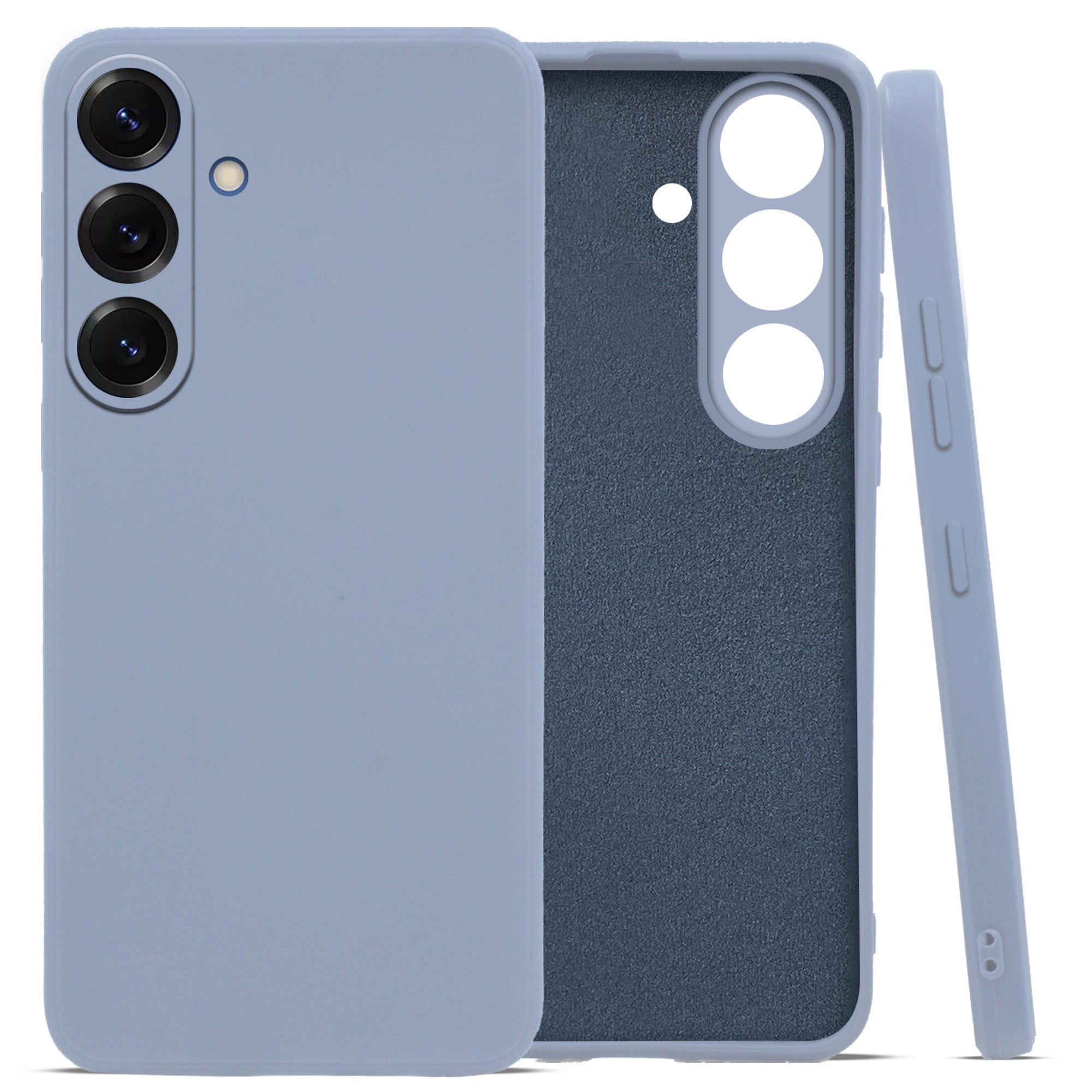 For Samsung Galaxy S25 Back Cover Case ( Matte Finish Silicone with Inside Fiber cloth)