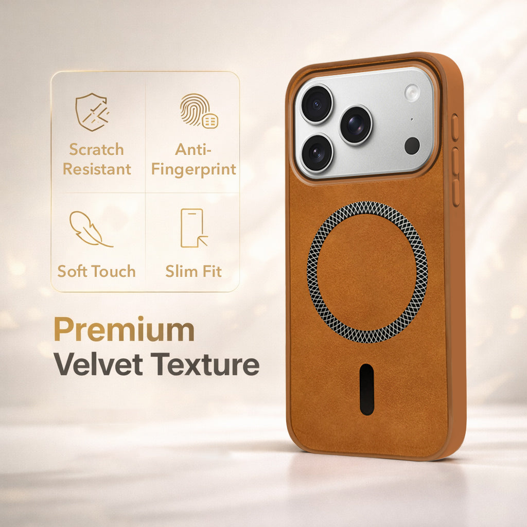 For Apple iPhone 17 Pro Back Cover Case Leather Finish (MagSafe Compatible Wireless Charging | Soft Touch | Camera Bump Protection)