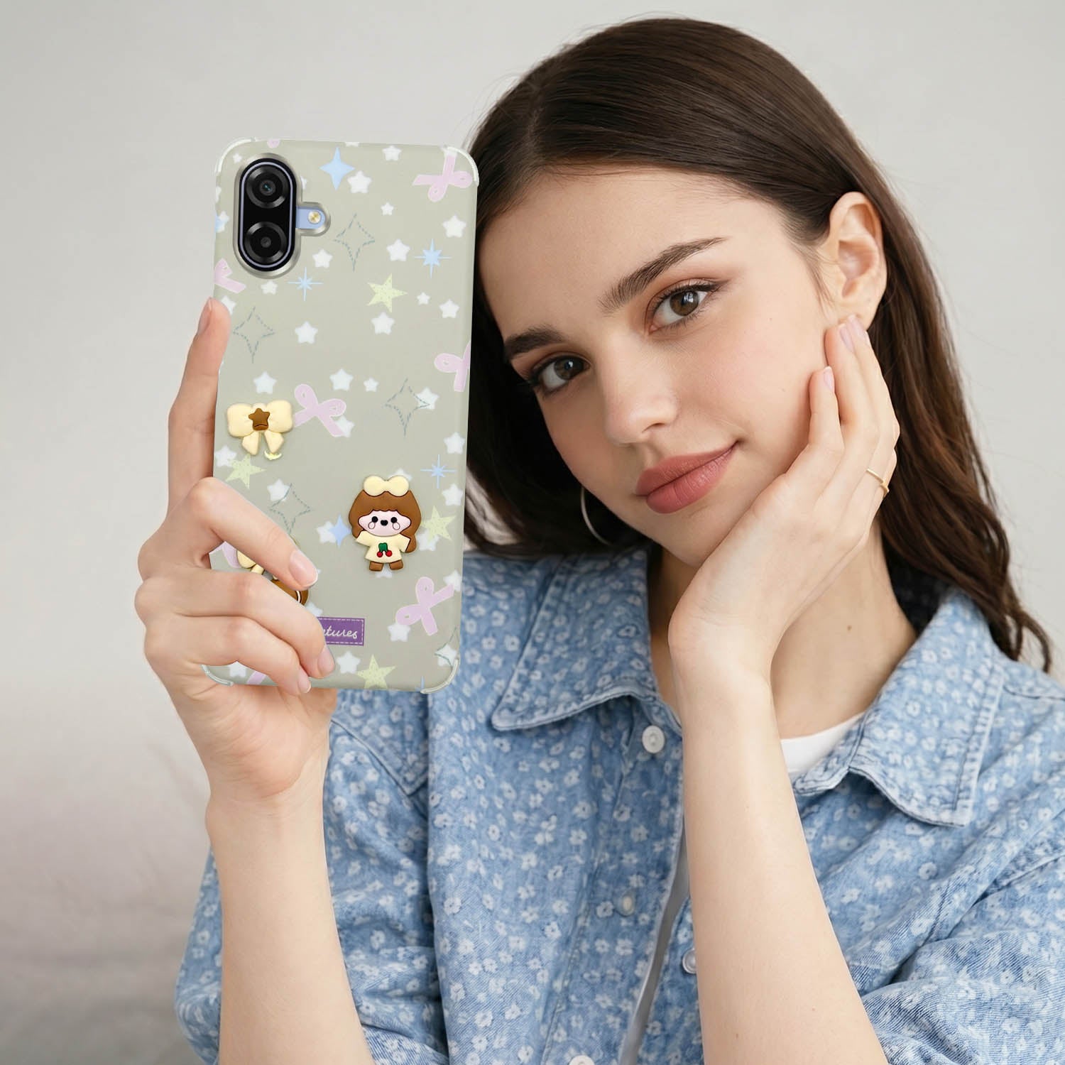 For Samsung Galaxy A07 5G | F70e 5G Back Cover Case (3D Cute Cartoons | Hard Back Side Soft | Matte Premium Finish | HD Printing)