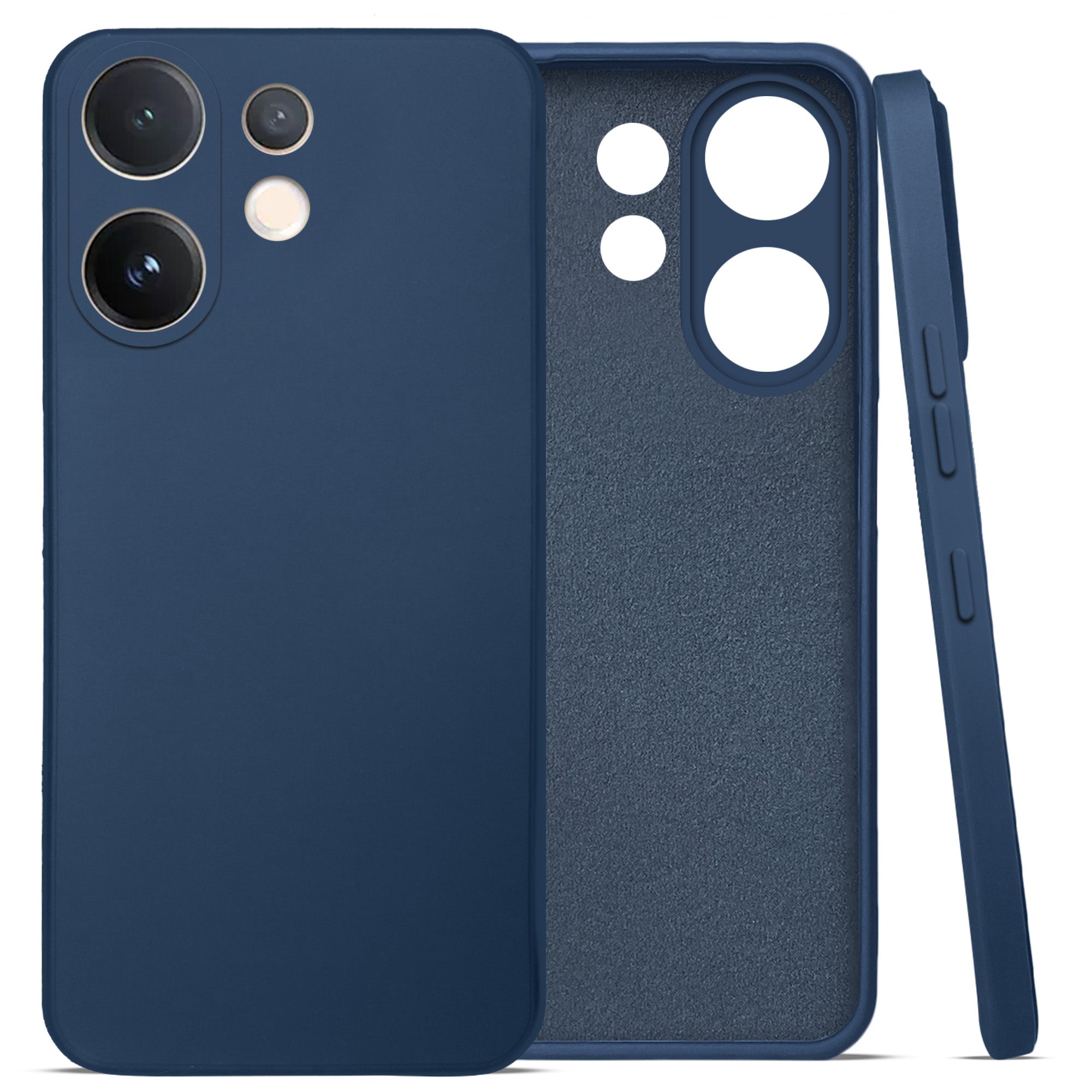 For Vivo V60 | Vivo T4 Pro Back Cover Case (Matte Finish Silicone with Inside Fiber cloth)