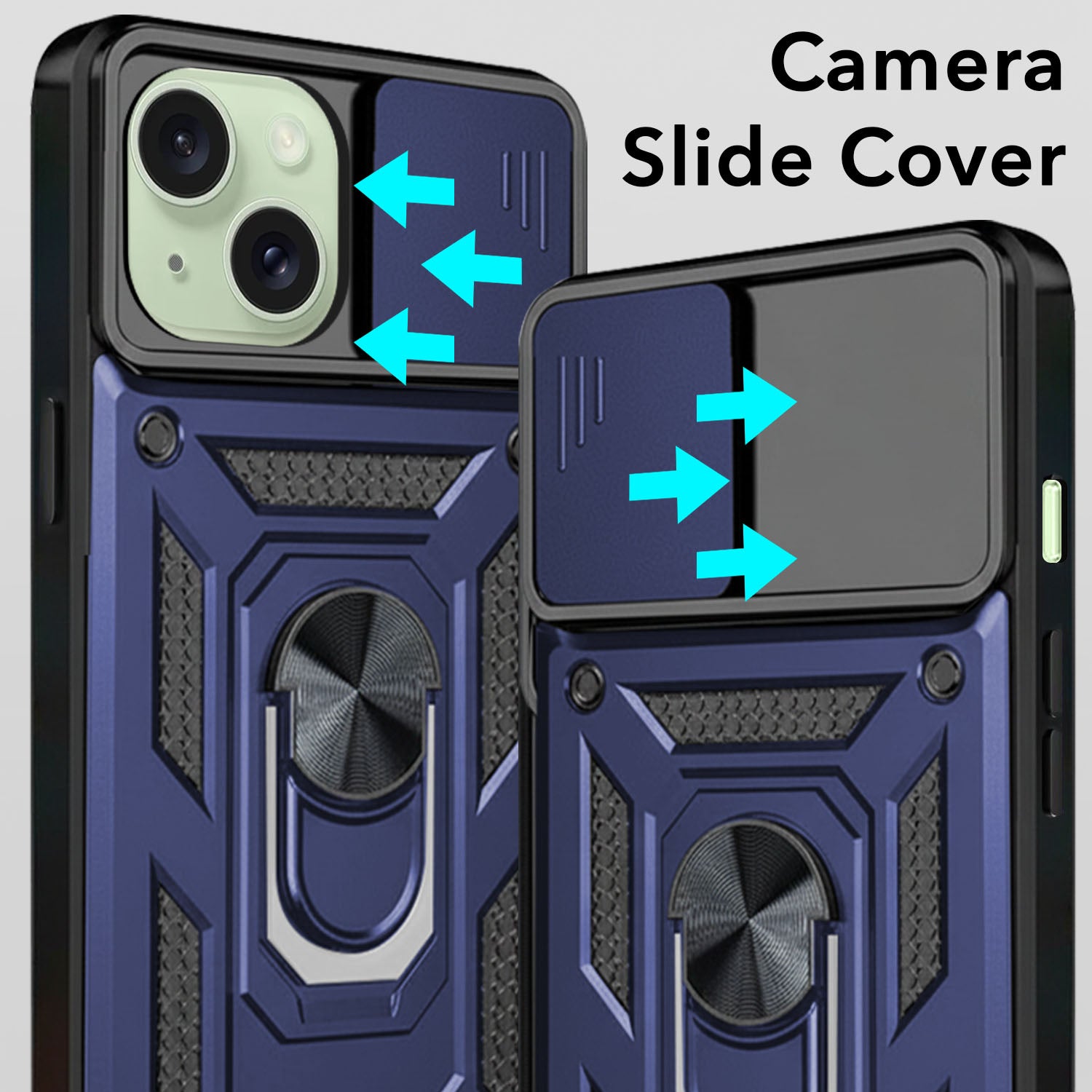 For iPhone 15 Plus Back Cover Case (Hybrid Armor Polycarbonate)