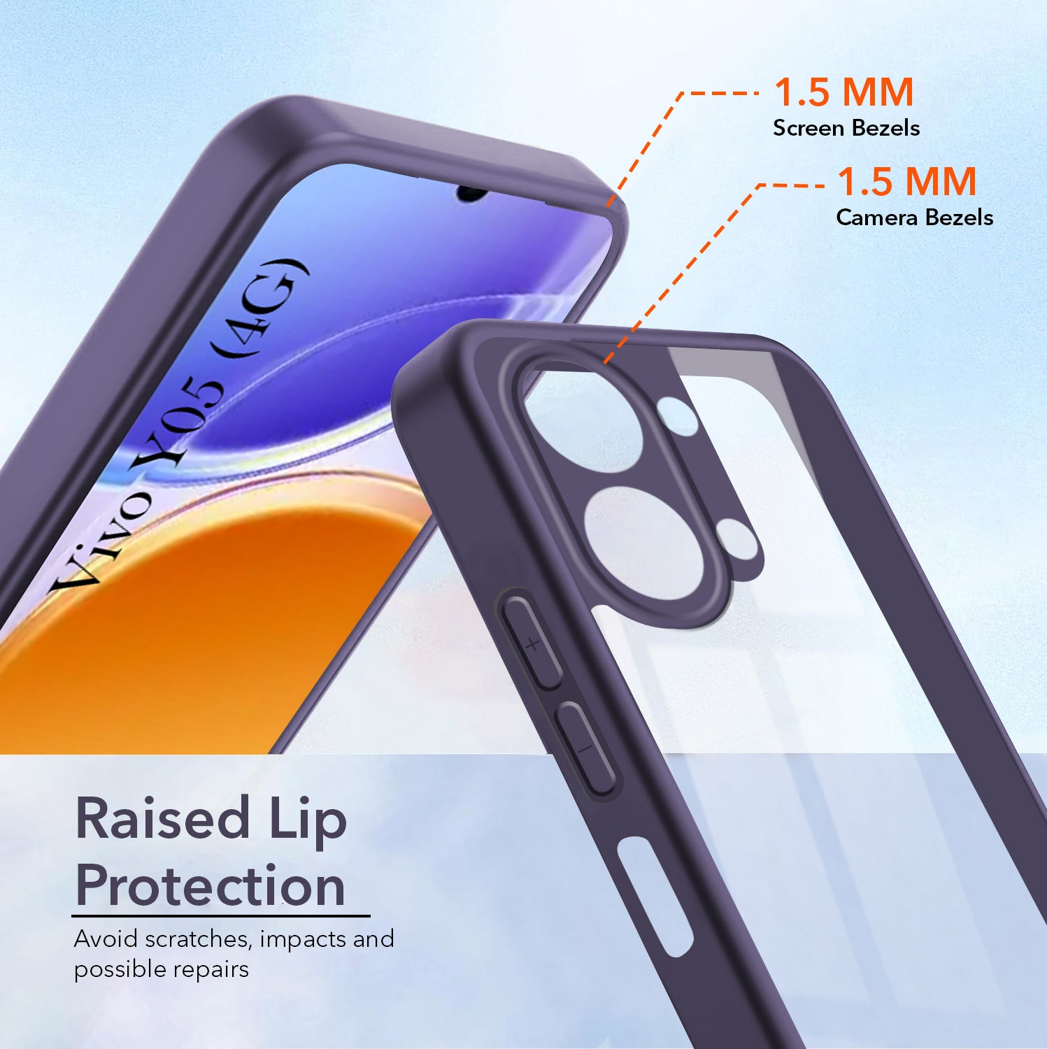 For Vivo Y05 4G Back Cover Case Ultra-Hybrid (Lifetime Anti Yellow | Anti Scratch | Crystal Clear Shockproof)
