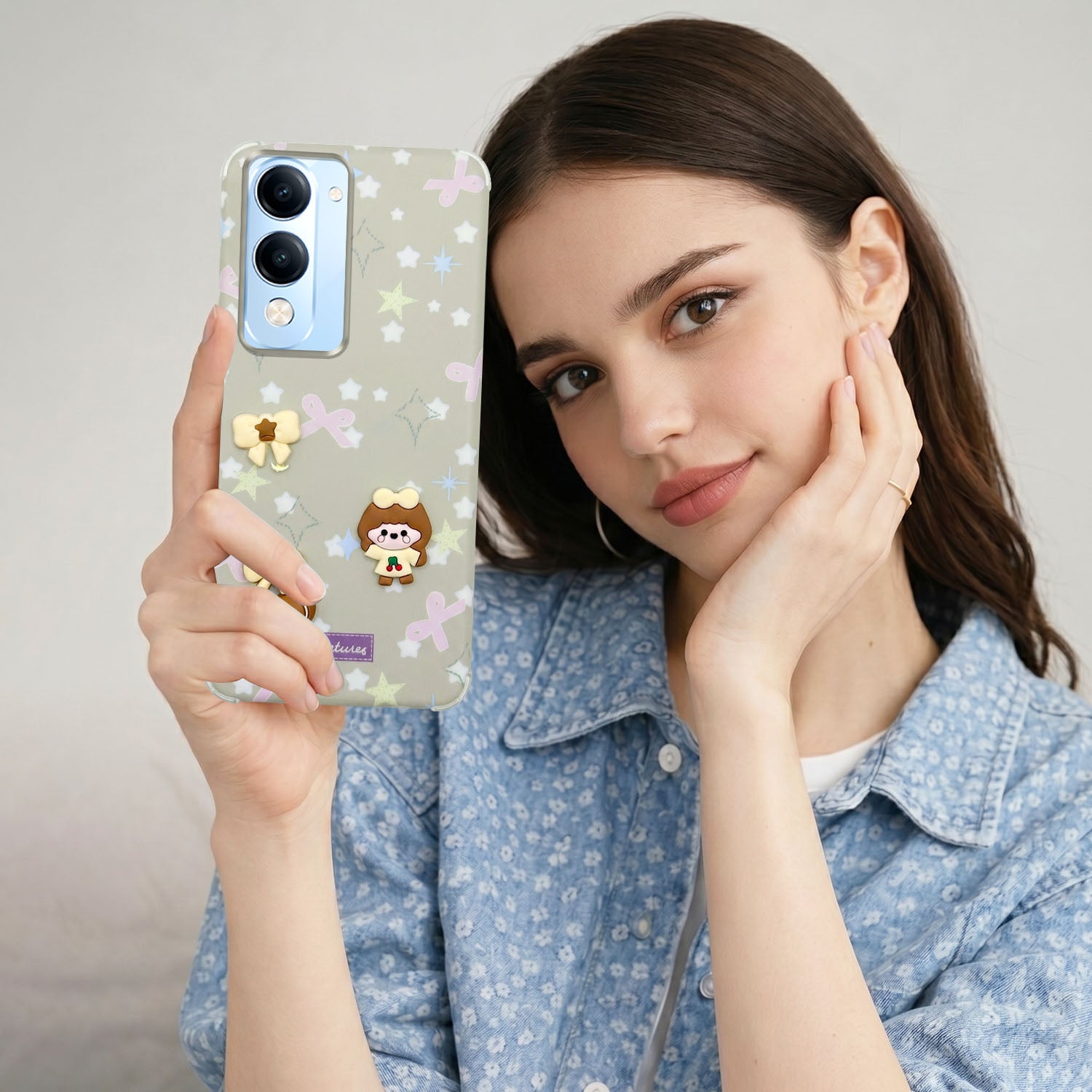 For Vivo iQOO Z10 Lite Back Cover Case (3D Cute Cartoons | Hard Back Side Soft | Matte Premium Finish | HD Printing)