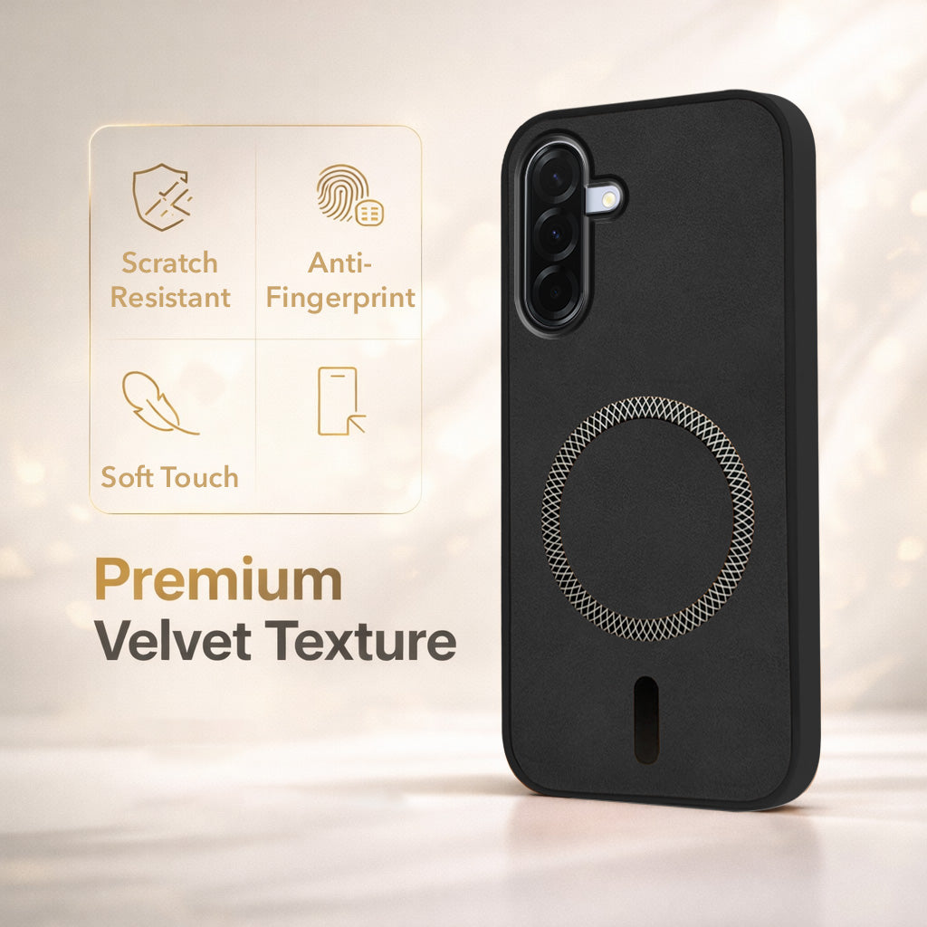For Samsung Galaxy A36 5G Back Cover Case Leather Finish (MagSafe Compatible Wireless Charging | Soft Touch | Camera Bump Protection)