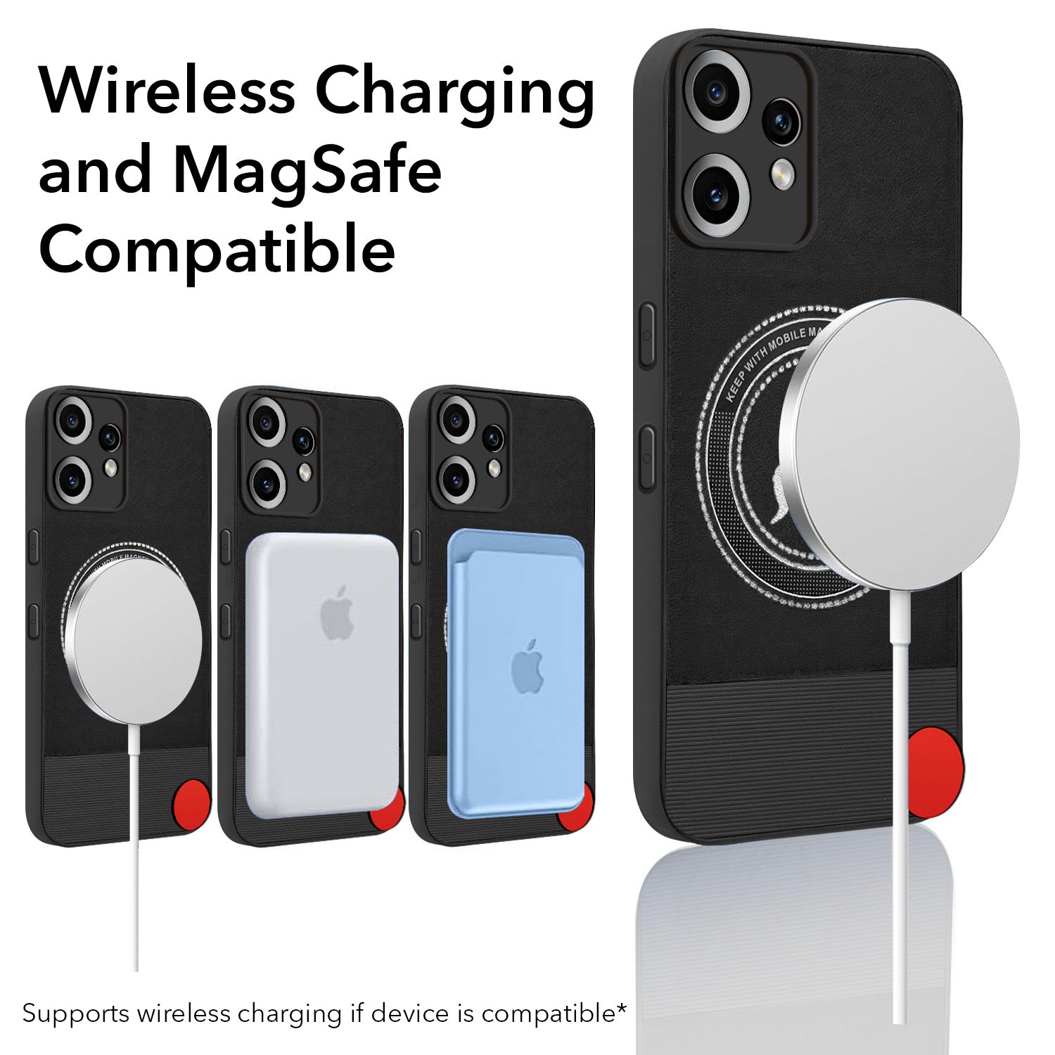 For Nothing CMF Phone 2 Pro Back Cover Case PU Leather Finish (Professional Minimalist Texture | MagSafe Compatile | Camera Protection | Sleek Sober Formal)