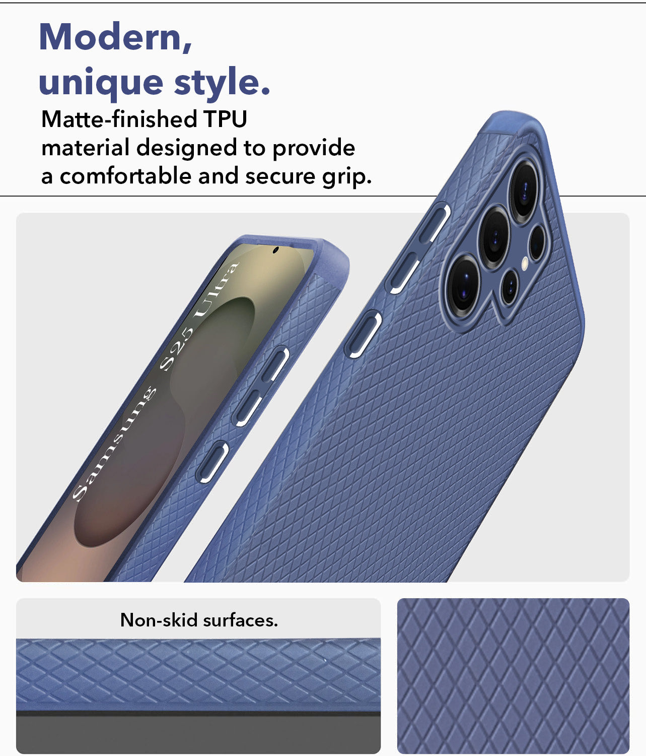 For Samsung Galaxy S25 Ultra Back Cover Case (Liquid Silicone | Side Grip | Camera Protection)