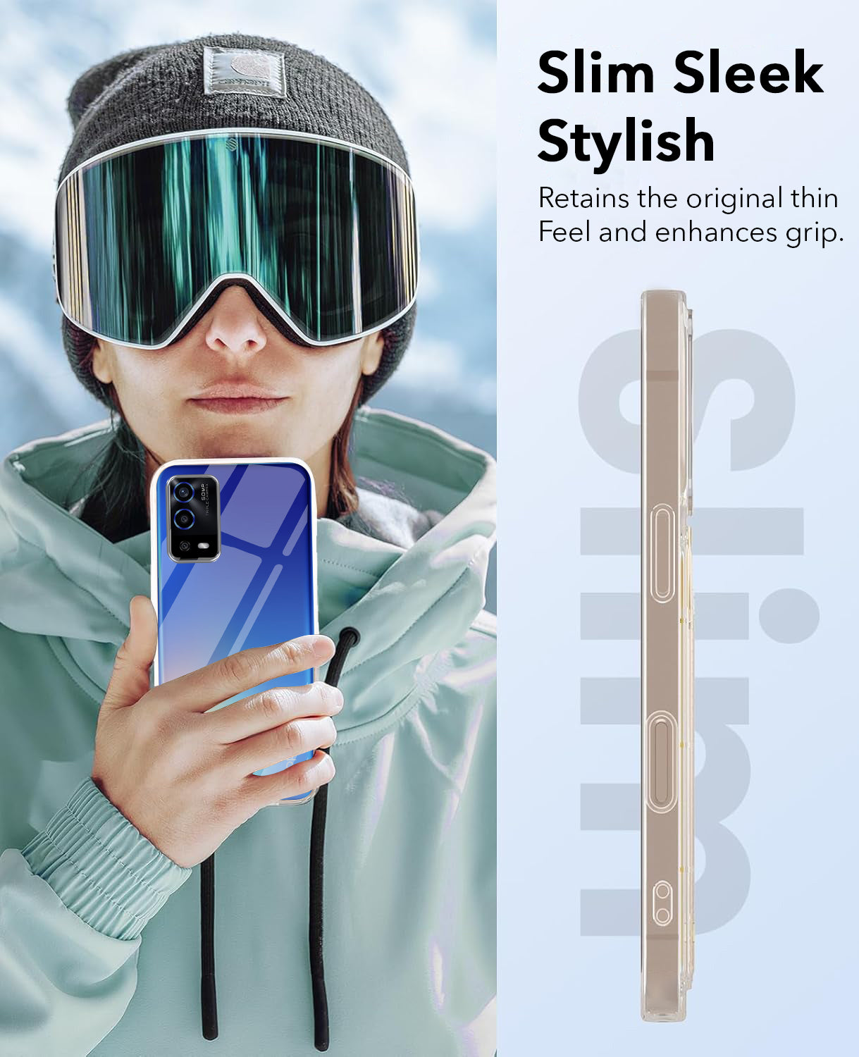 For Oppo A55 Back Cover Case (Hard Anti Yellow Clear Case | Sleek Hard Crystal Clear | Drop & Camera Protection | Shockproof Polycarbonate)