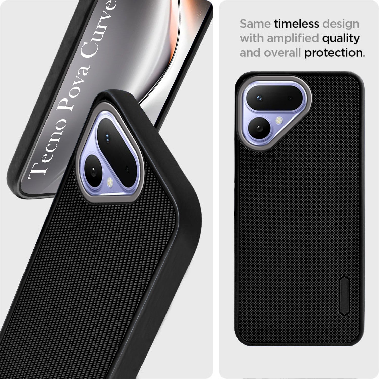 For Tecno Pova Curve 2 Back Cover Case Rubberised (Textured Grip Design | Micro-Fiber Cloth Inside | Slim and Light Weight | Soft Touch and Feel)