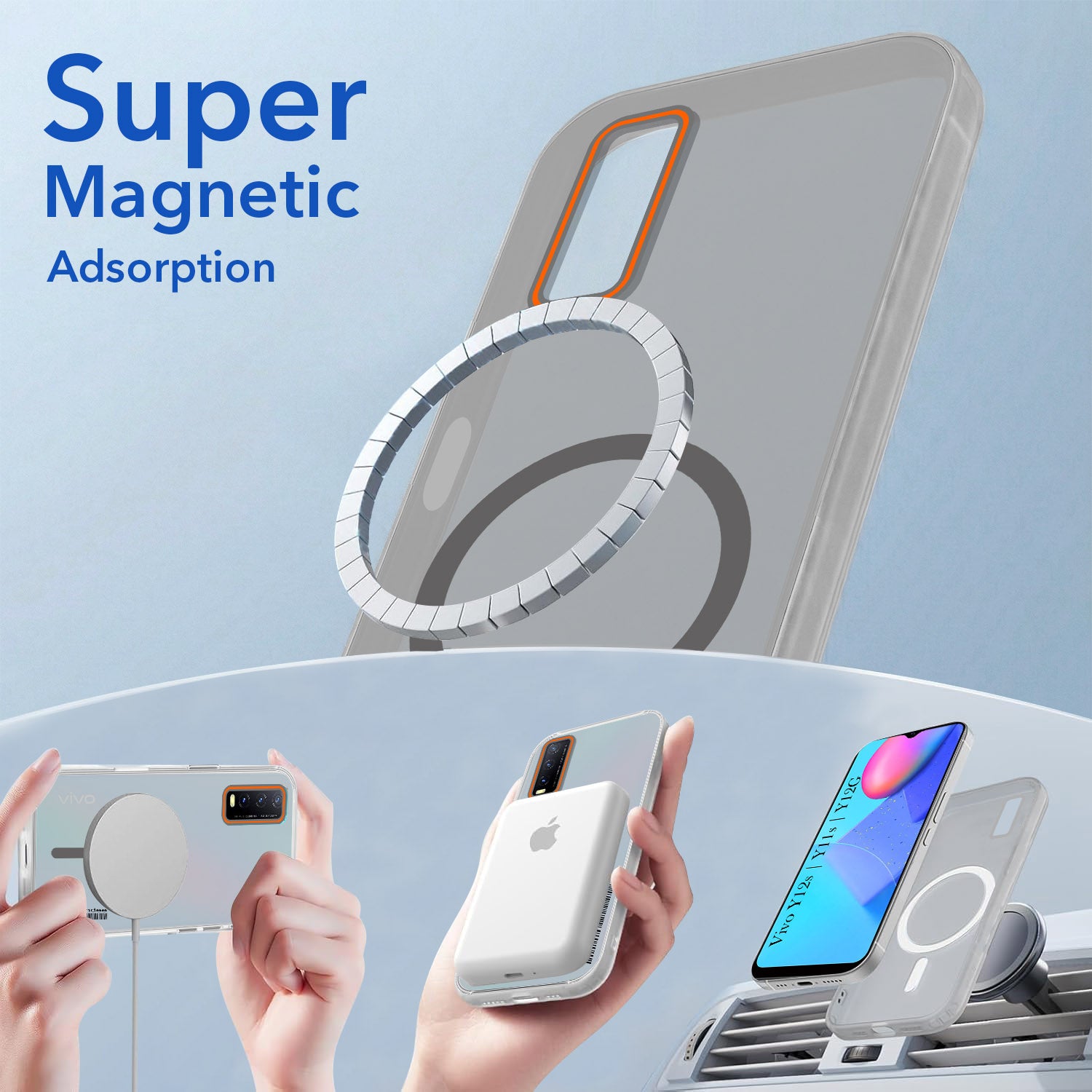 For Vivo Y12s | Y11s | Y12G Back Cover Case (Soft Touch | Camera Bump Protection | MagSafe Compatible | Matte Finish)