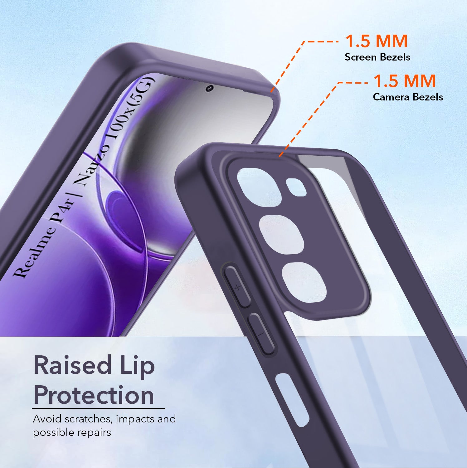 For Realme P4R 5G | Realme Narzo 100X 5G Back Cover Case Ultra-Hybrid (Lifetime Anti Yellow | Anti Scratch | Crystal Clear Shockproof)