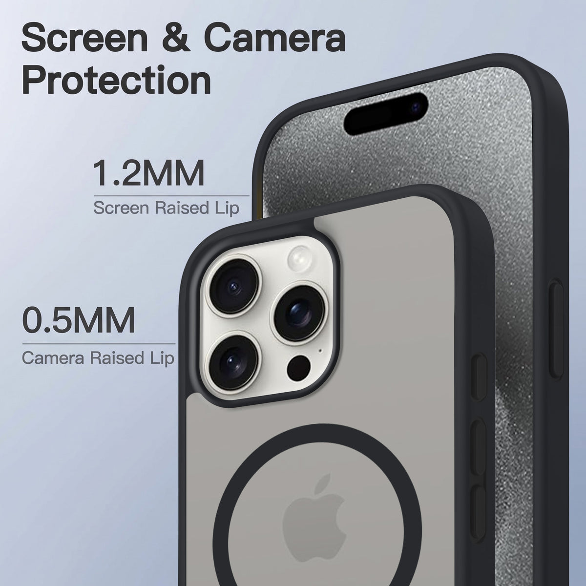 For Apple iPhone 15 Pro Max Matte Finish Back Case Cover (MagSafe Compatible | Translucent Soft Touch | Slim and Unbreakable)
