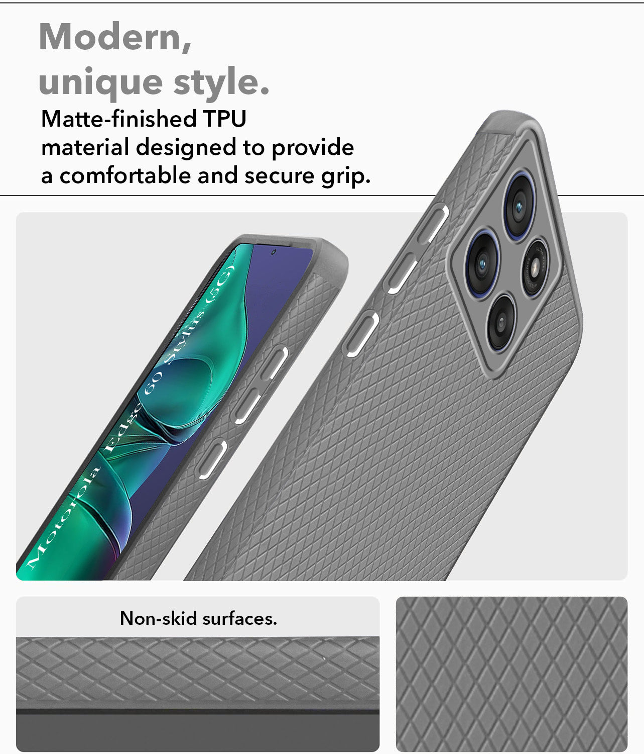 For Motorola Moto Edge 60 Stylus Back Cover Case (Liquid Silicone | Side Grip | Camera Protection)