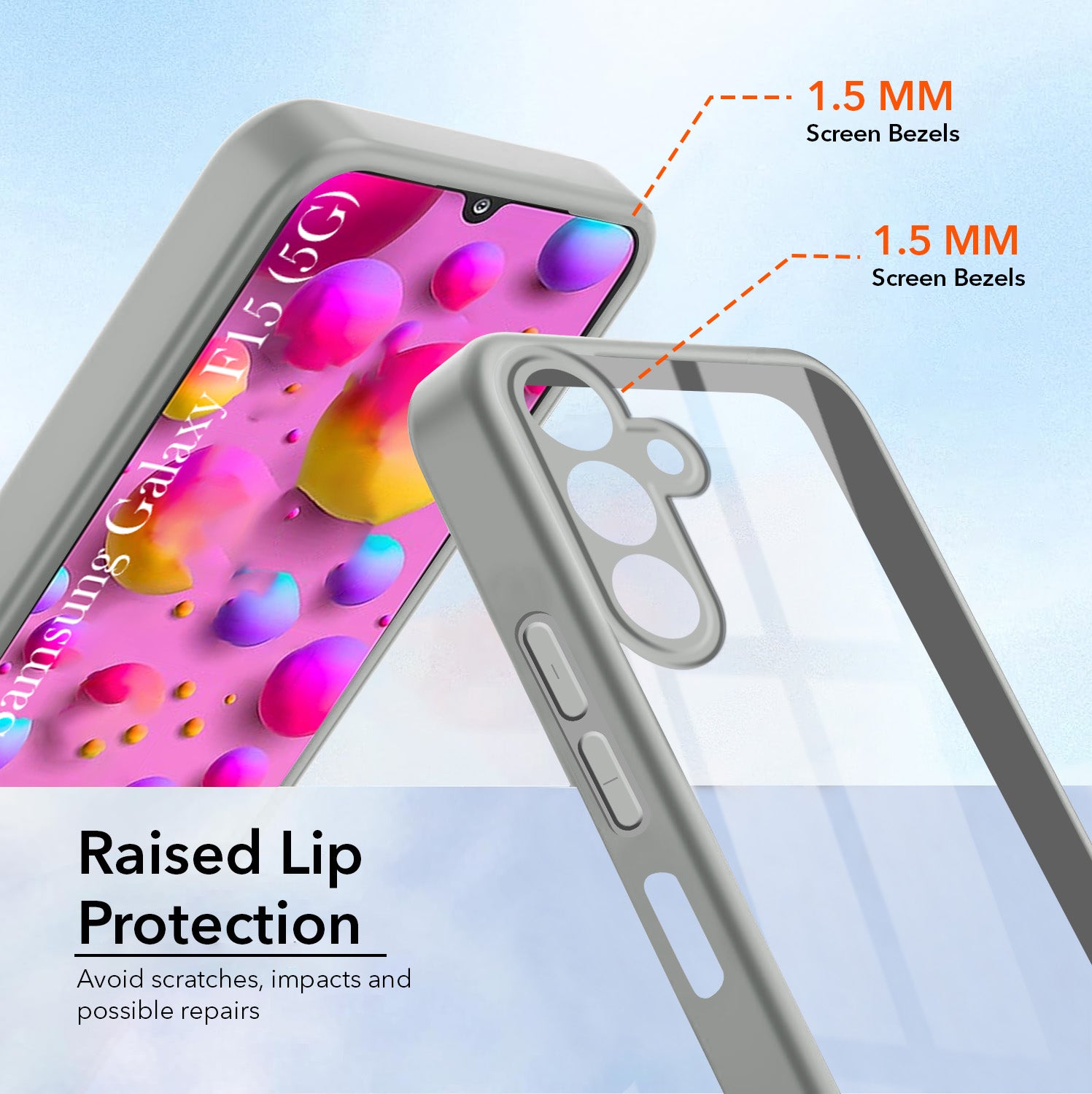 For Samsung Galaxy F15 5G Back Cover Case Ultra-Hybrid (Lifetime Anti Yellow | Anti Scratch | Crystal Clear Shockproof)