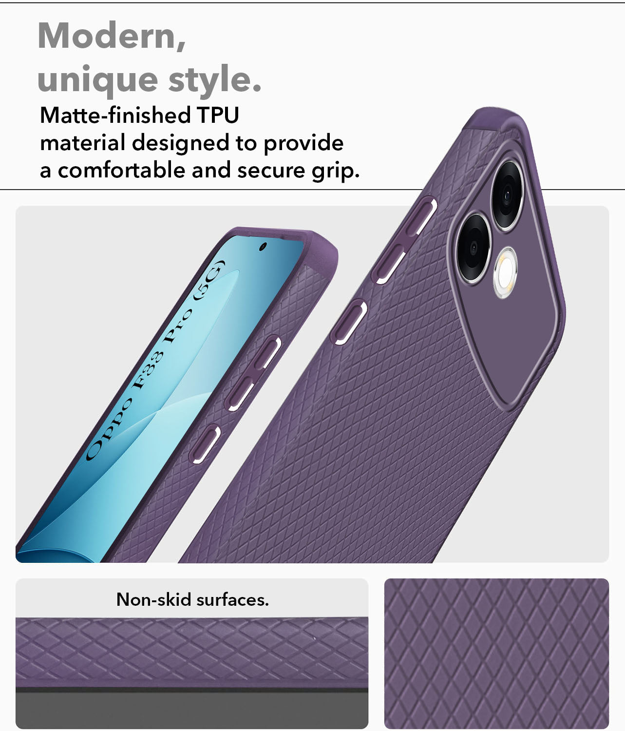 For Oppo F33 Pro 5G Back Cover Case Liquid Silicone (Camera Protection | Side Grip Texture | Soft and Flexible)