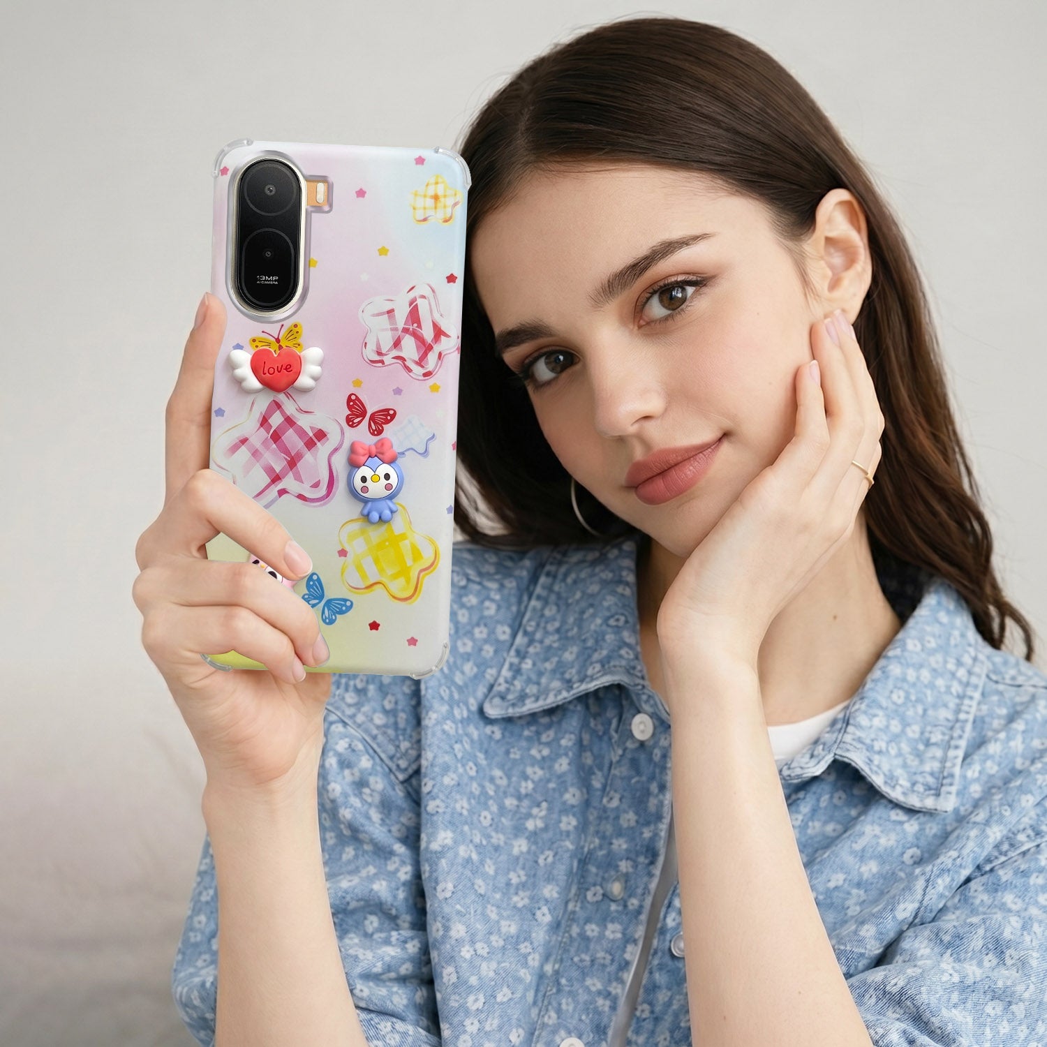 For Redmi A7 Pro 5G Back Cover Case (3D Cute Cartoons | Hard Back Side Soft | Matte Premium Finish | HD Printing)