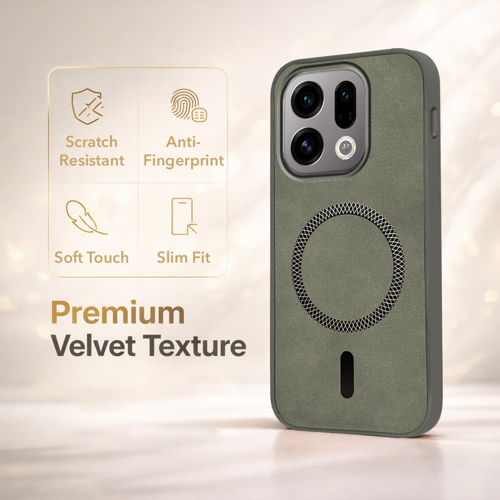 For Oppo Find X9 | Oppo Find X9s Back Cover Case Leather Finish (MagSafe Compatible Wireless Charging | Soft Touch | Camera Bump Protection)