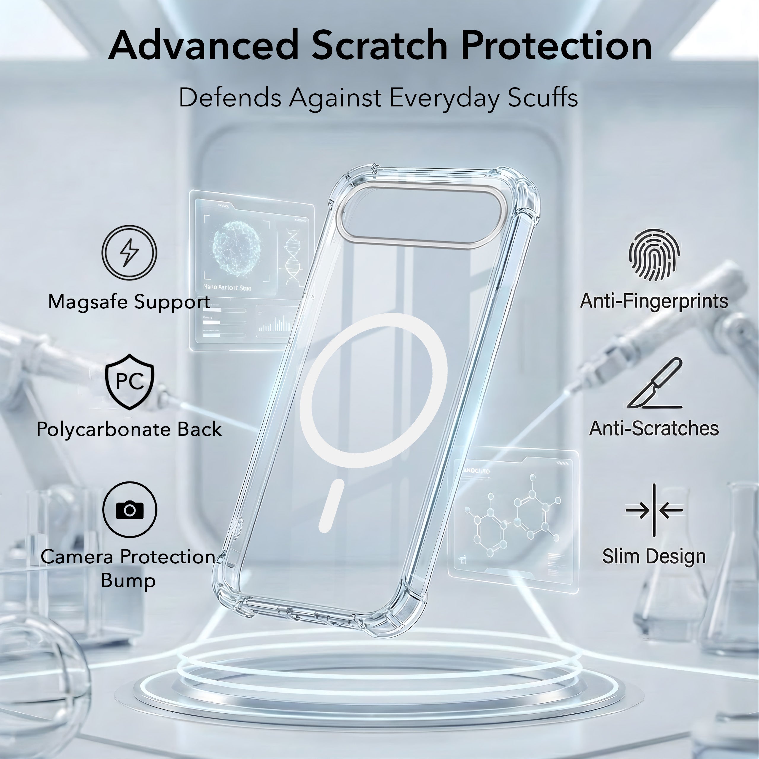 For Realme 16 Back Cover Shockproof Crystal-Clear (Magsafe Wireless Support | Drop & Camera Protection | Hard Polycarbonate)