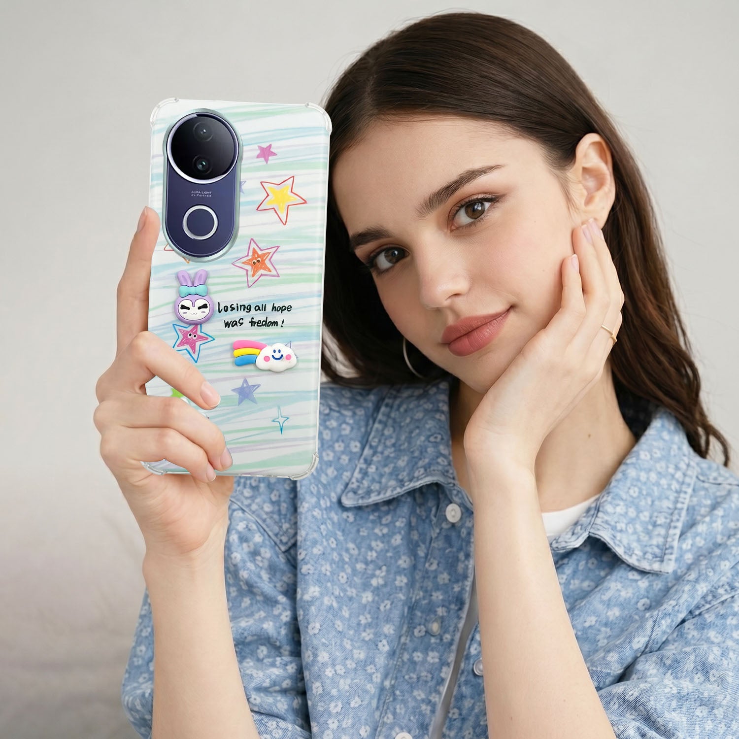 For Vivo T4R Back Cover Case (3D Cute Cartoons | Hard Back Side Soft | Matte Premium Finish | HD Printing)