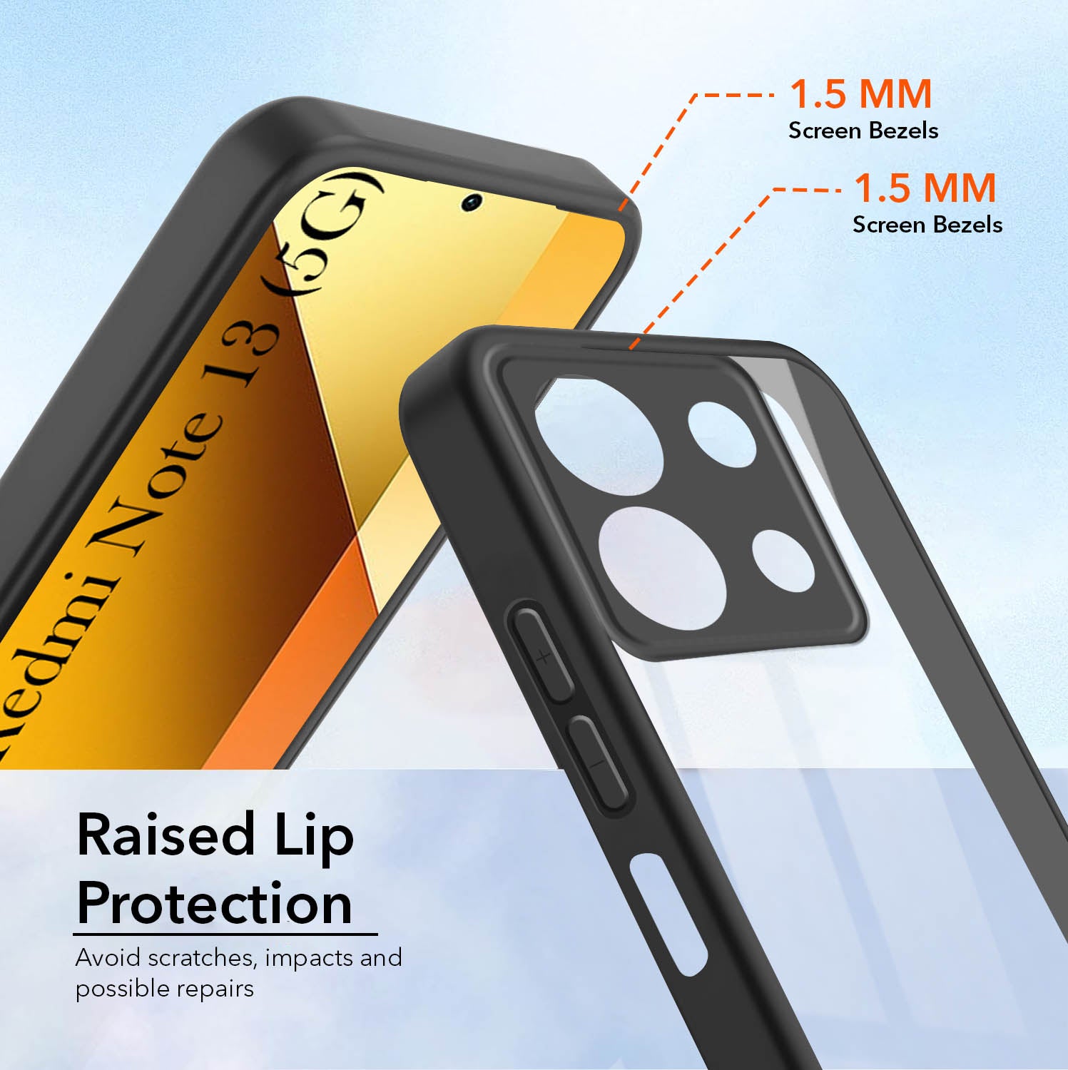 For Xiaomi Redmi Note 13 5G Back Cover Case (Lifetime Anti Yellow | Anti Scratch | Crystal Clear Shockproof)