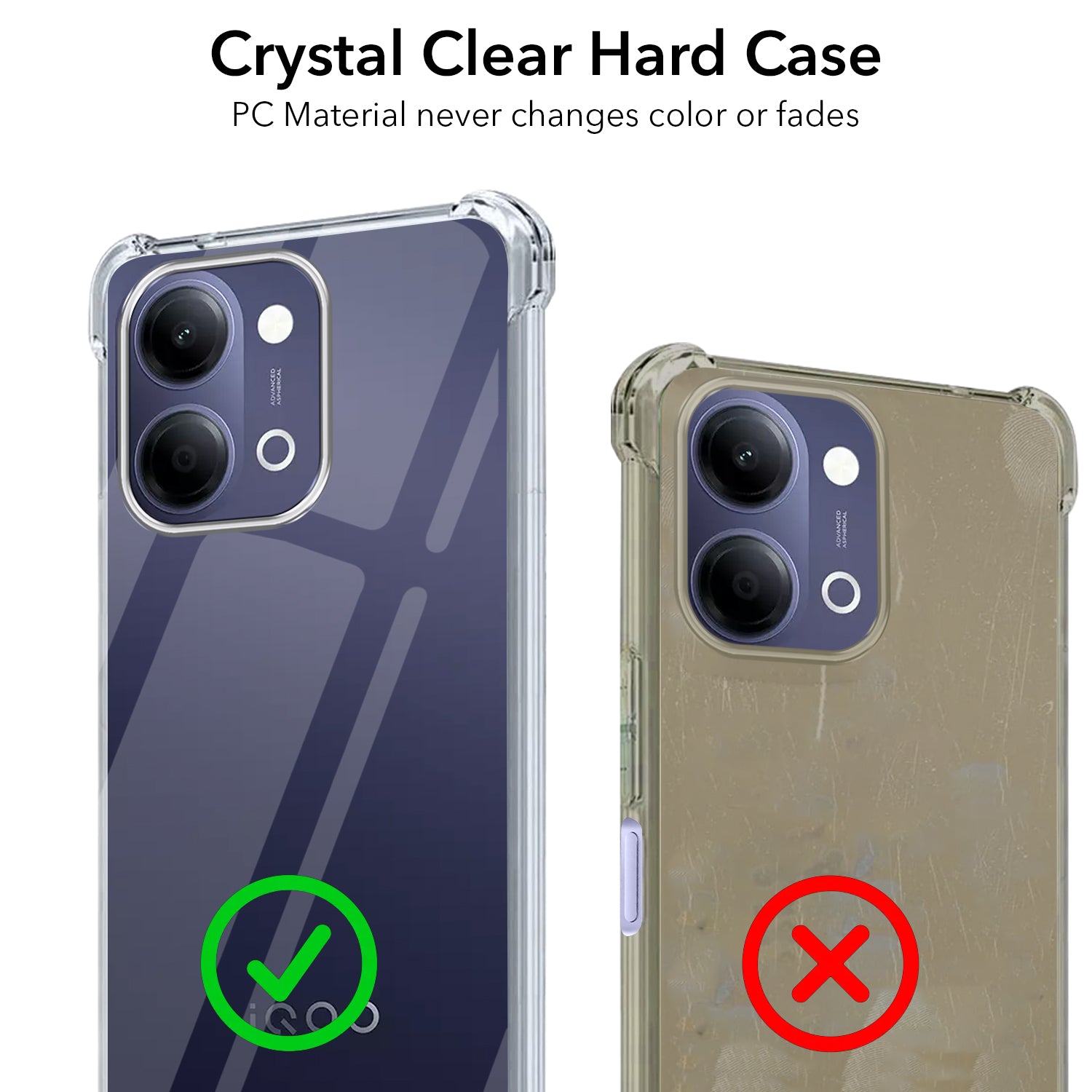 For Vivo iQOO Z11 Lite Back Cover Shockproof Crystal-Clear (Drop & Camera Protection | Hard Polycarbonate)