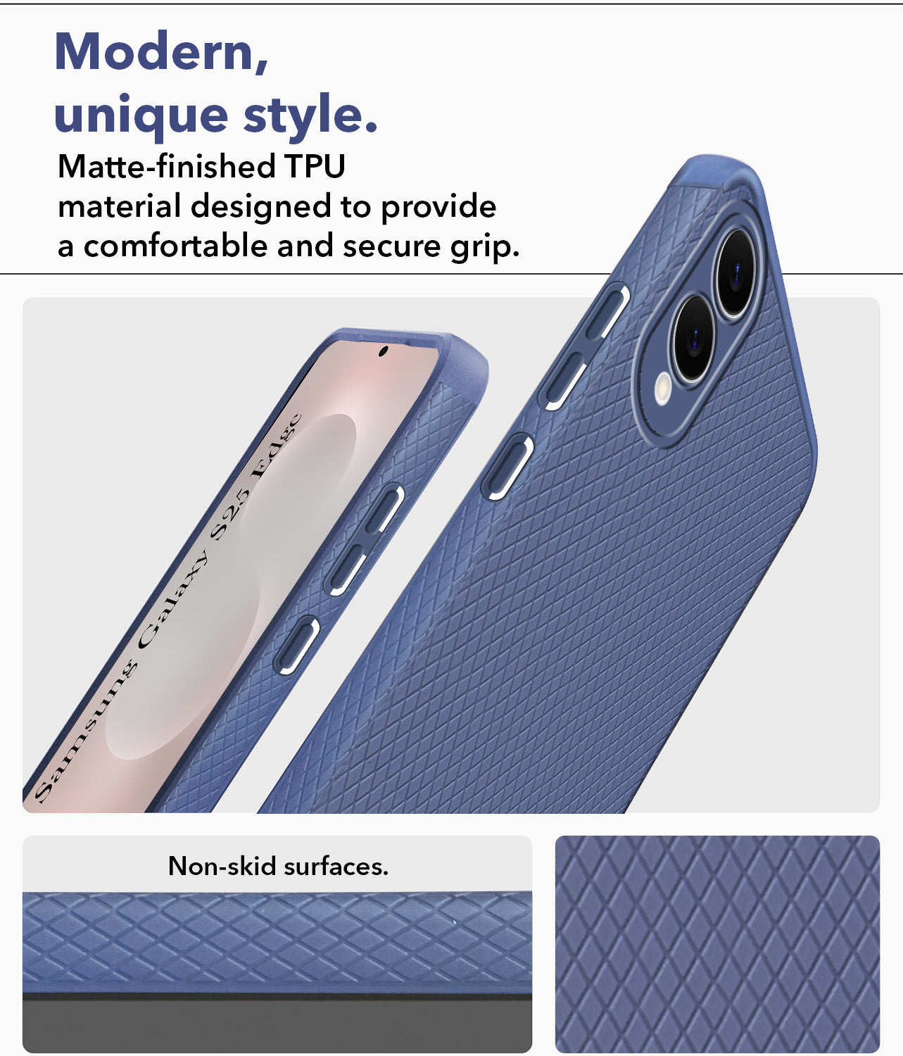 For Samsung Galaxy S25 Edge Back Cover Case (Liquid Silicone | Side Grip | Camera Protection)
